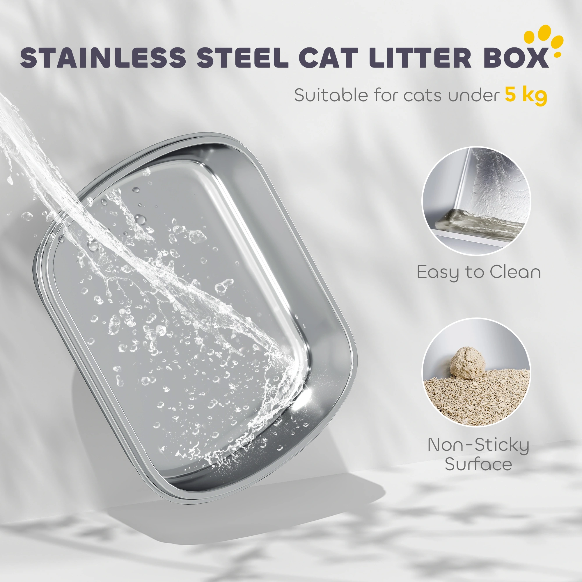 Self-Cleaning Automatic Cat Litter Box with Odor Control Sensor, App Control, White view 4