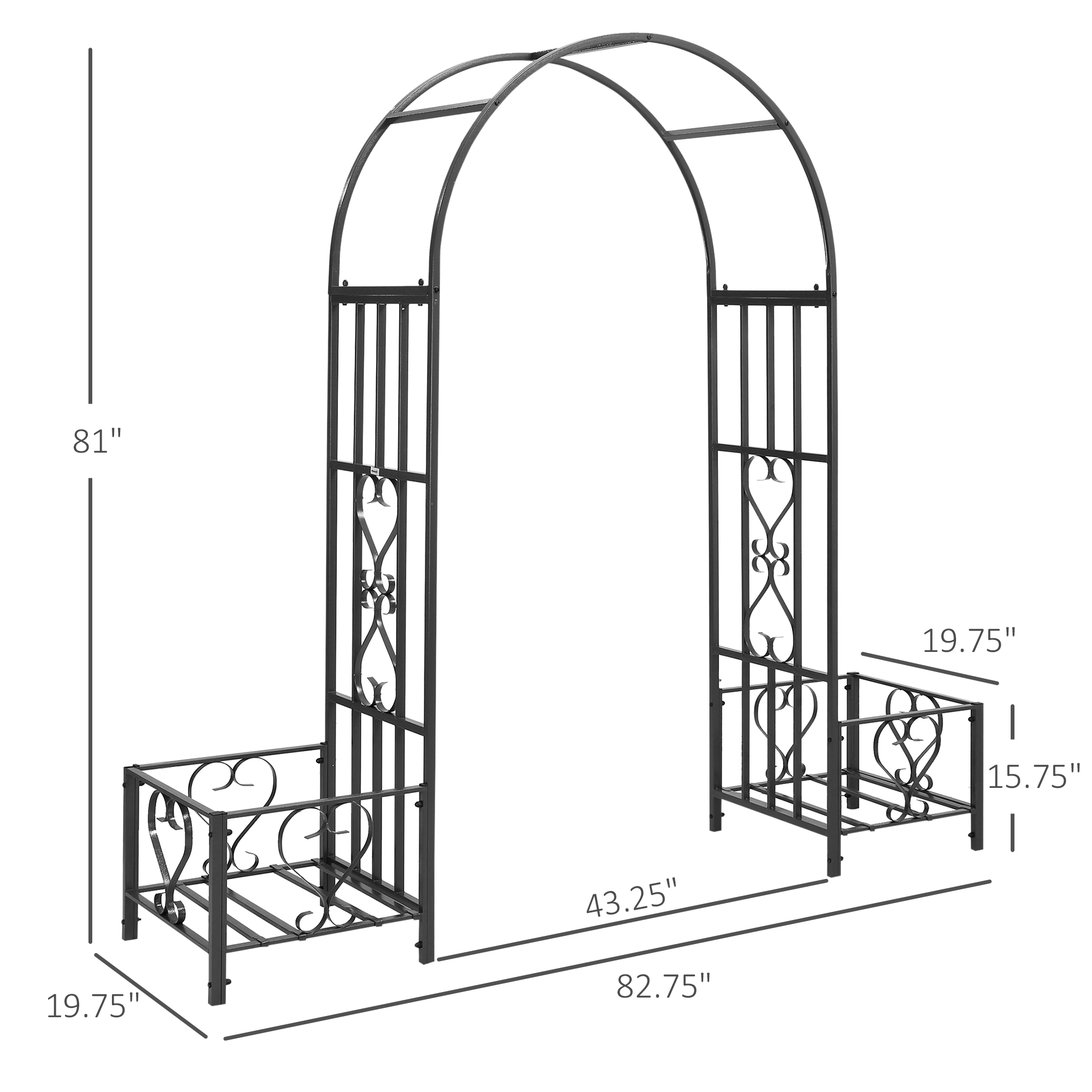 Metal Garden Arch - 7ft Wrought Iron Flower Arbor, Rose Trellis Archway for Yard, Pathway & Garden Decoration view 2
