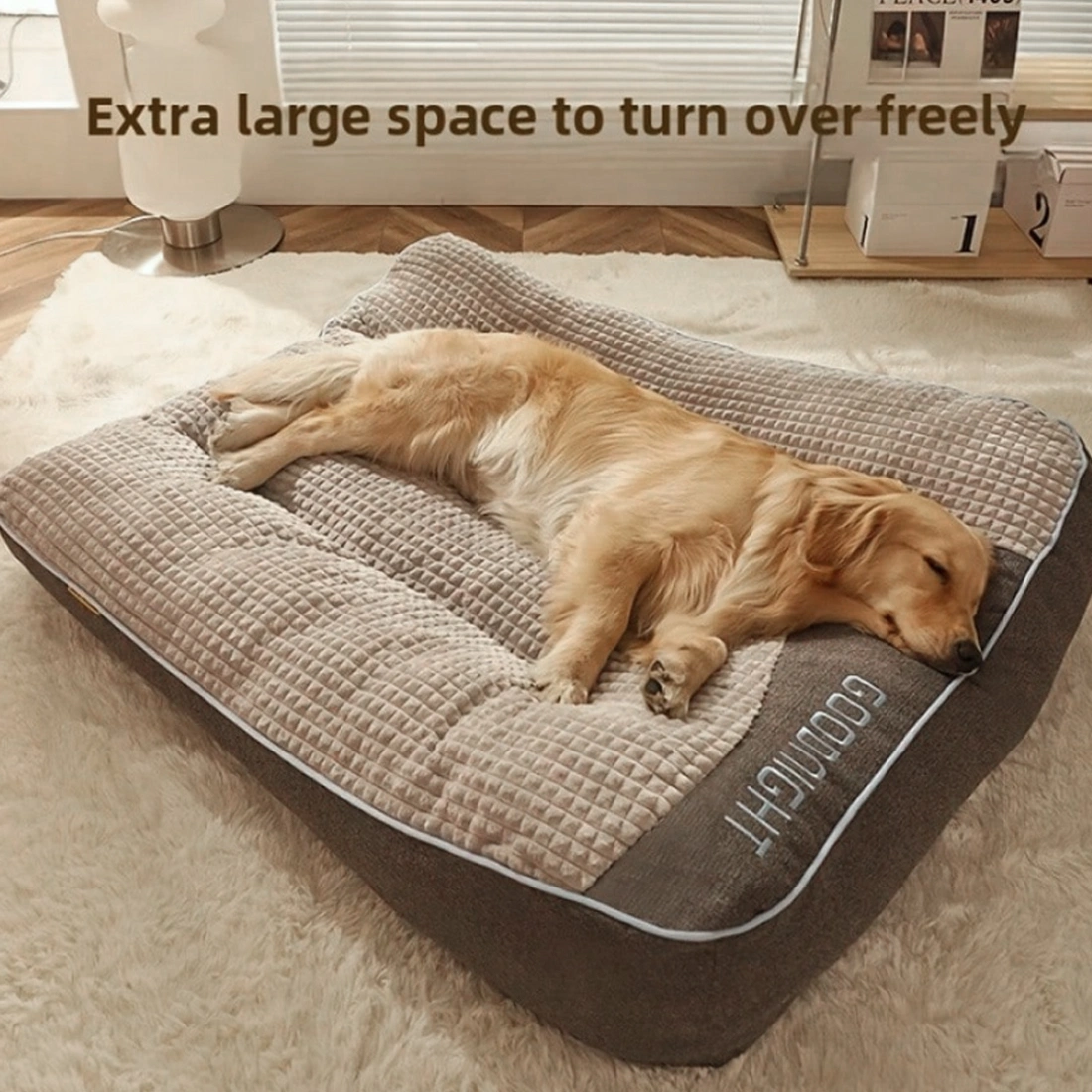 Cozy Pet Sofa Bed with Rope Chew Toy - Warm Winter Dog Mat 60x47x18cm view 2