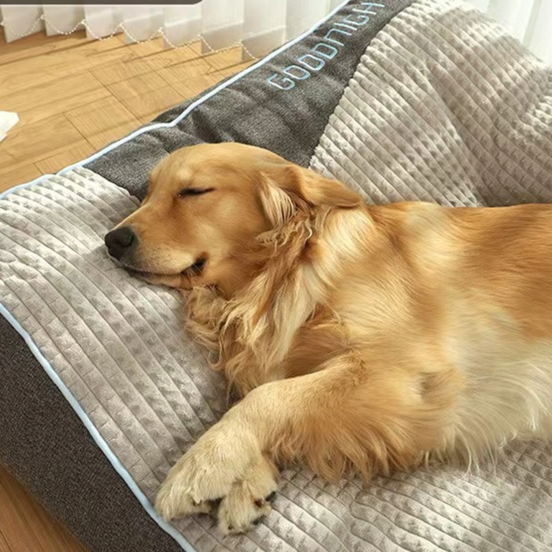 Cozy Pet Sofa Bed with Rope Chew Toy - Warm Winter Dog Mat 60x47x18cm view 5