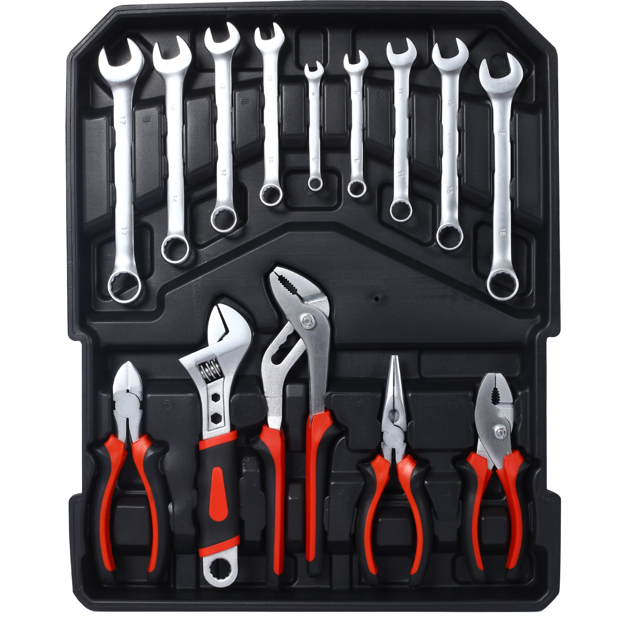 899pc Rolling Tool Set Kit, 4-Drawer Toolbox Storage Case, Home Repair Hand Tools for Garden Maintenance, Household Handyman Set, Silver view 5