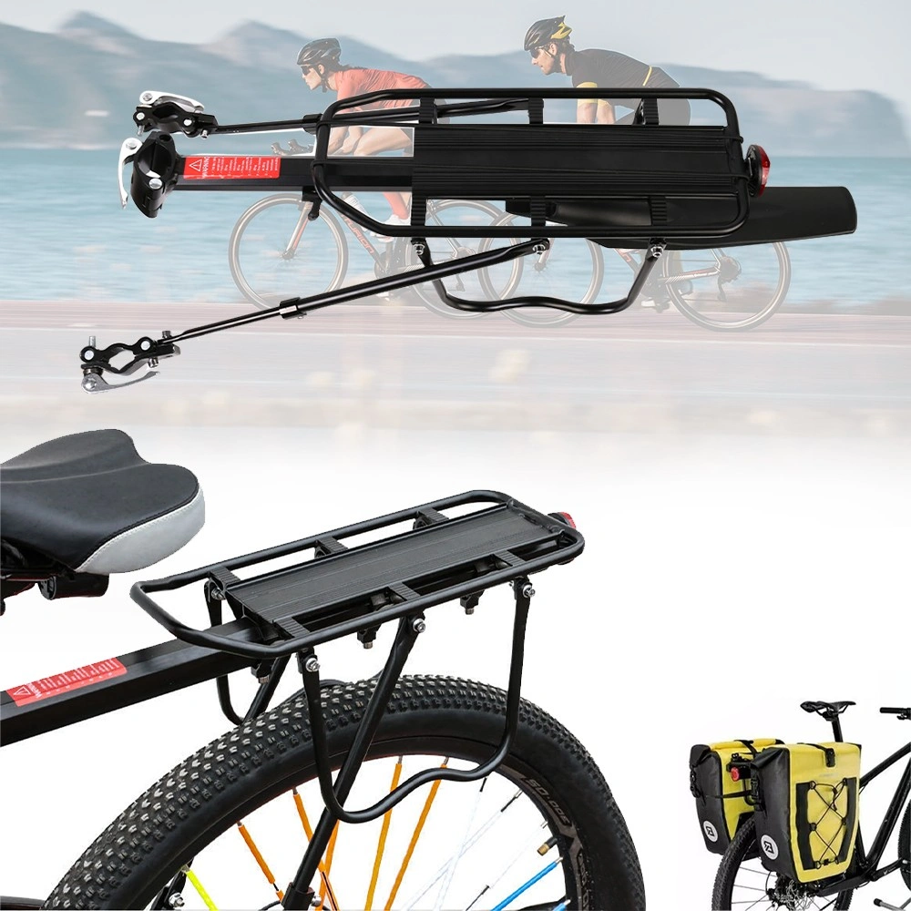 Aluminum Alloy Rear Pannier Rack & Carrier with Adjustable Fender for Mountain Road Bicycle view 3