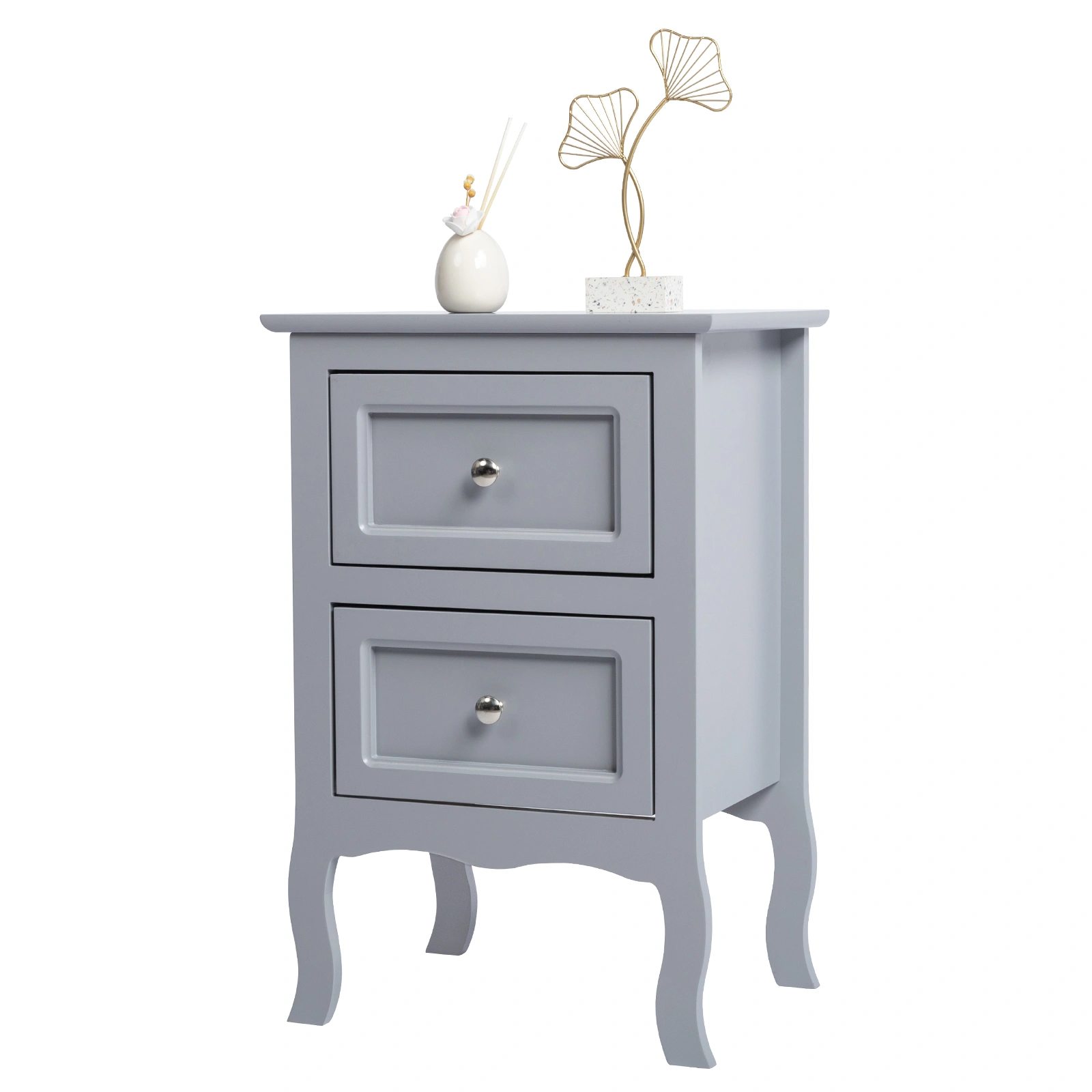 2pcs Country Style Two-Tier Night Tables Large Size Grace view 9