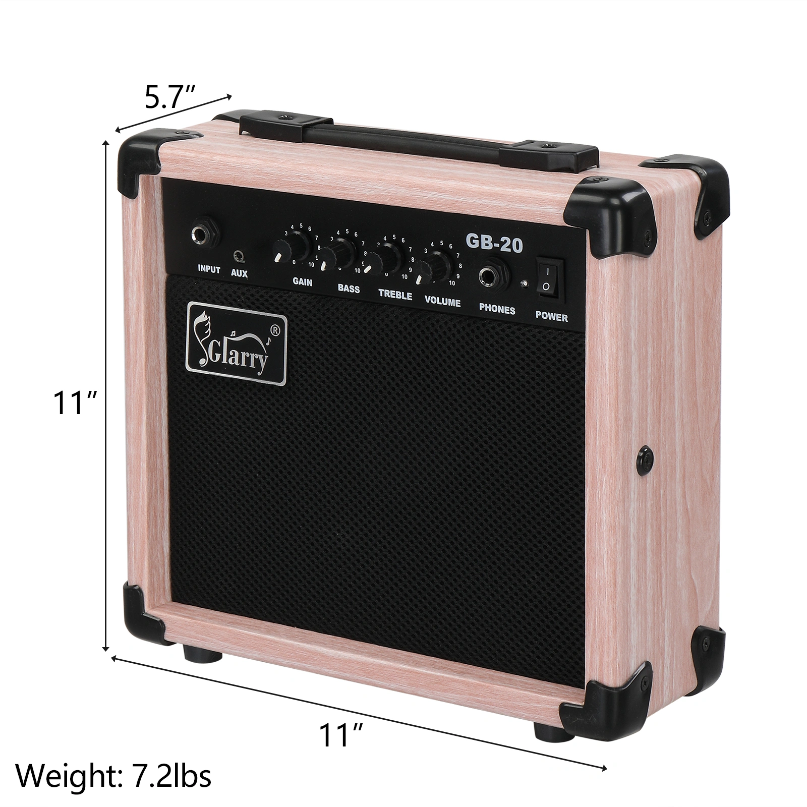 20W GB-20 Electric Bass Guitar Amplifier Natural Color view 5
