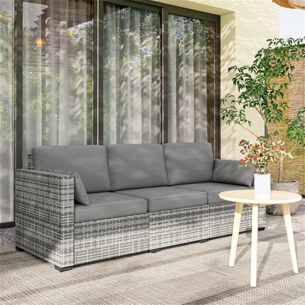Rattan Three-Seat Sofa view 2