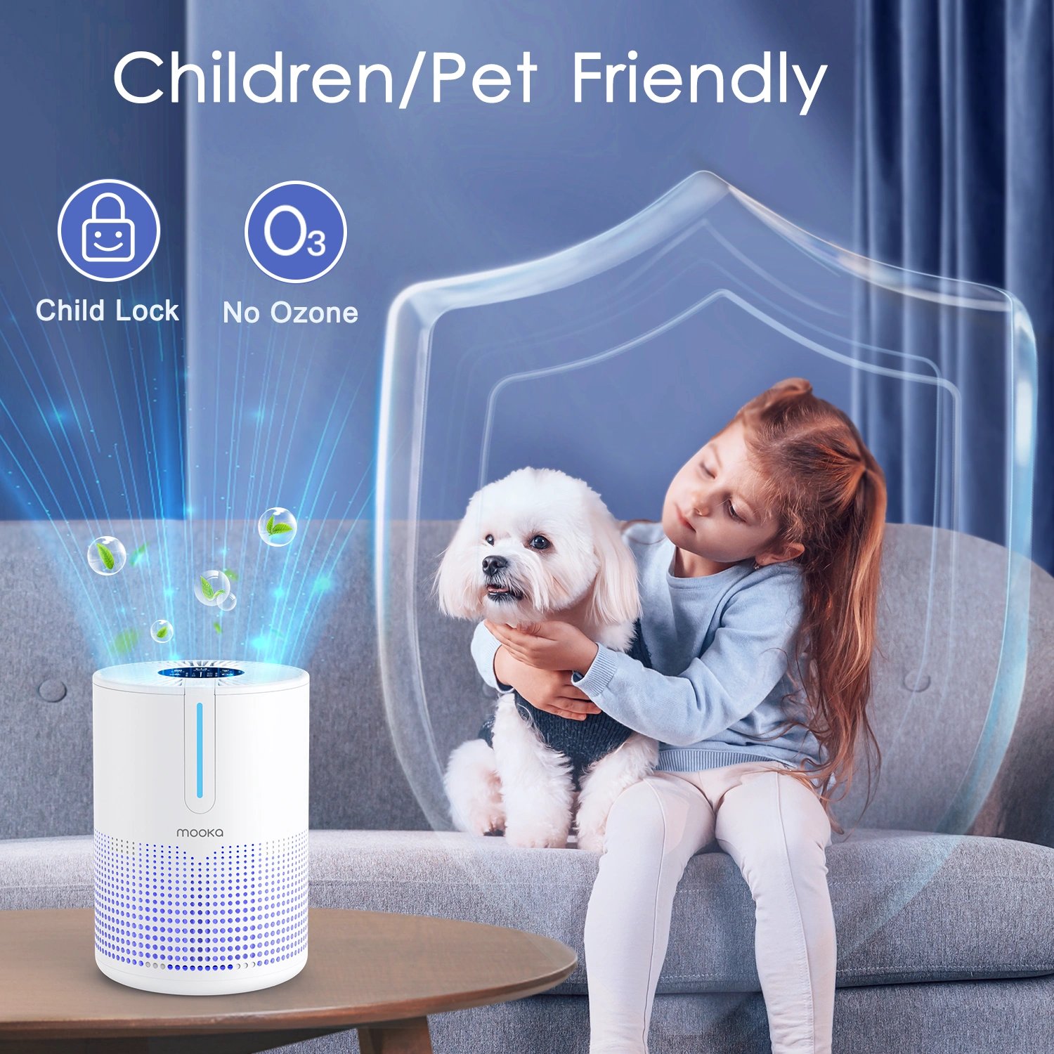 (Amazon&TEMU: Prohibited,No weekend orders.)MOOKA 300Sq.ft Air Purifier Cleaner HEPA Filter Remove Odor Dust Mold Home Allergies Smog view 8