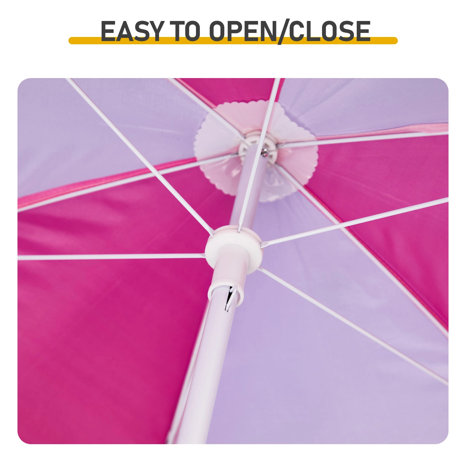 Kids Outdoor Table and Chair Sets with Removable Umbrella, Kids Picnic Table for Backyard Garden Patio, Pink & Purple view 9