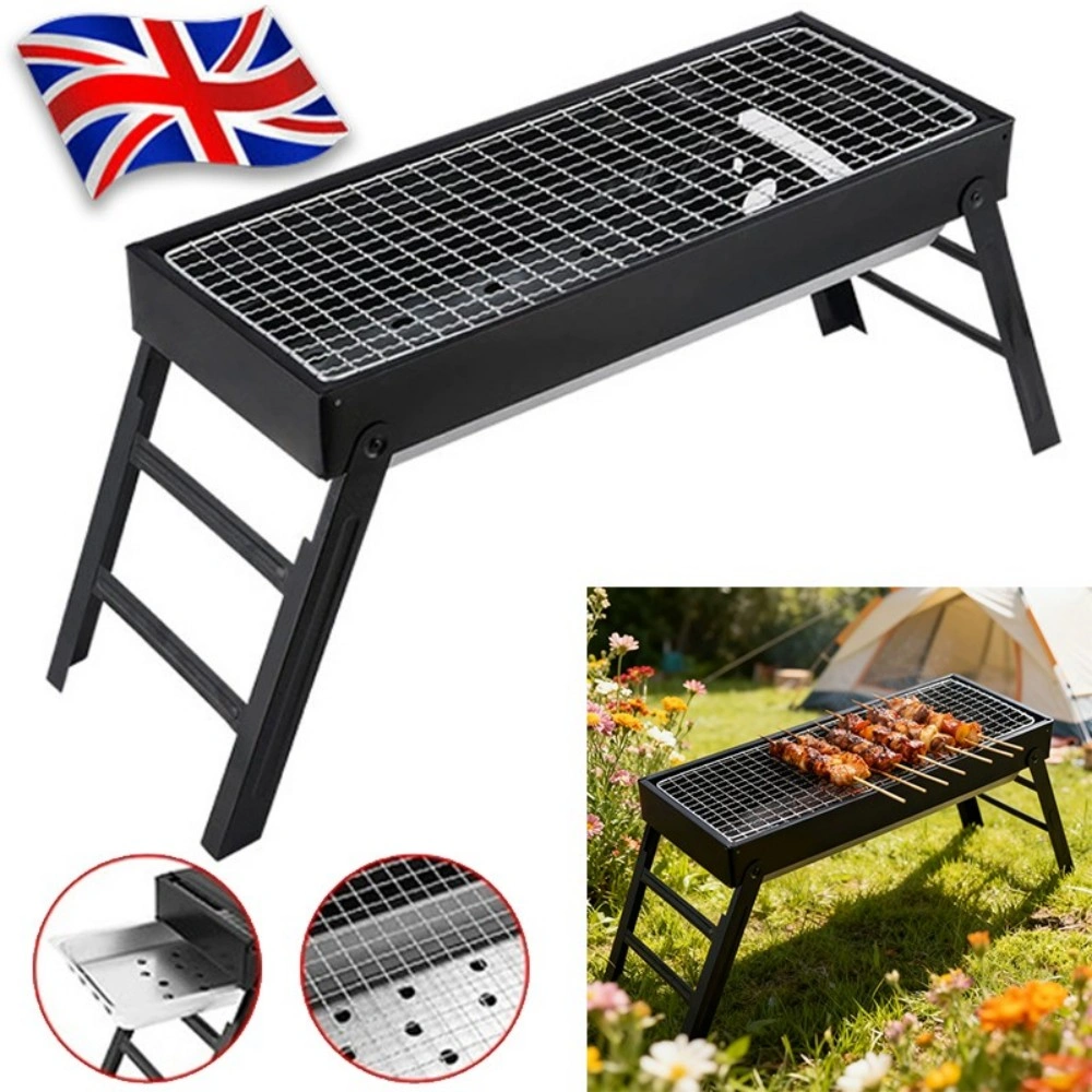 Portable Folding Charcoal BBQ Grill - Picnic Travel Camping Outdoor Barbecue