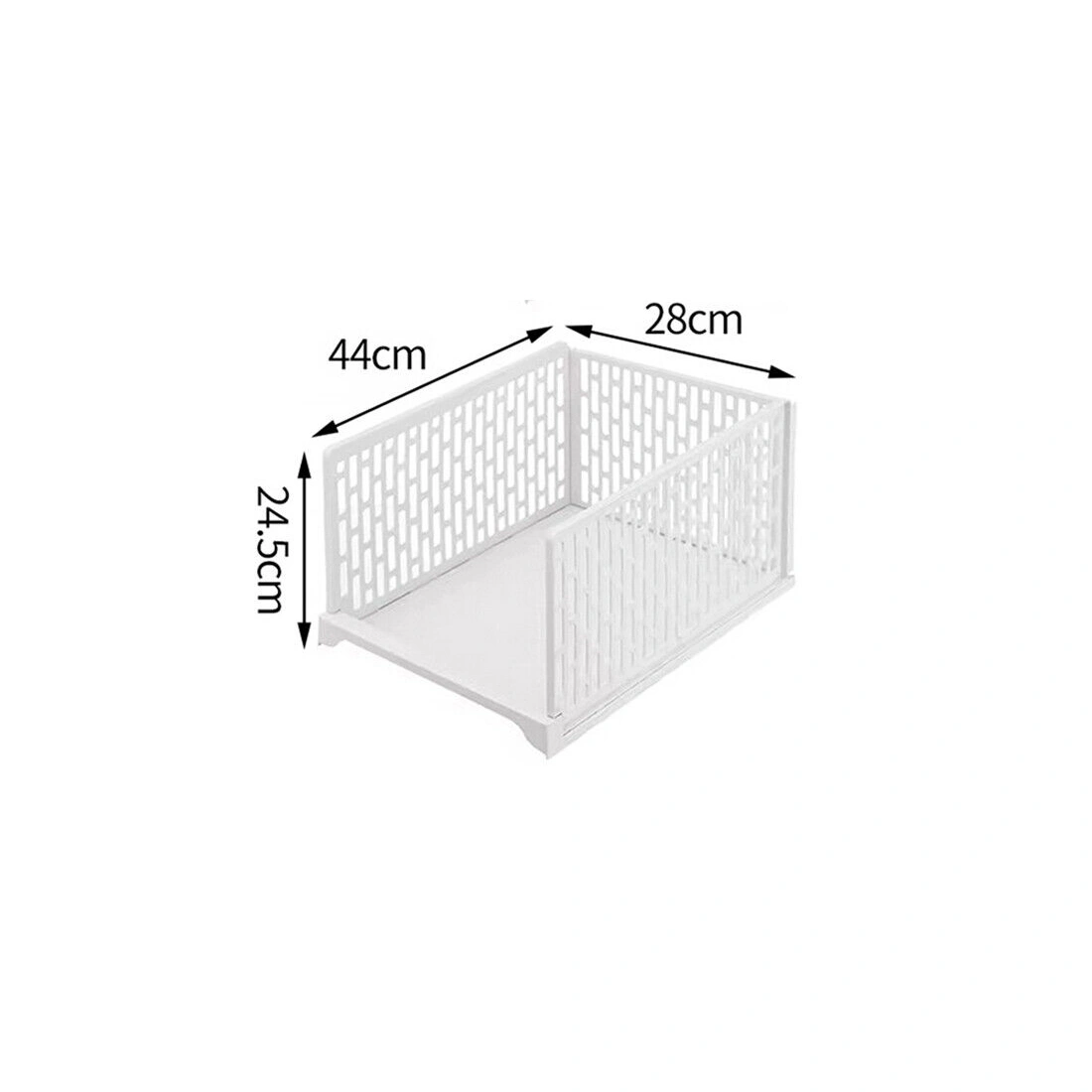 White Stackable Wardrobe Storage Cabinet with Drawers, Clothes Organizer Box for Closet view 3