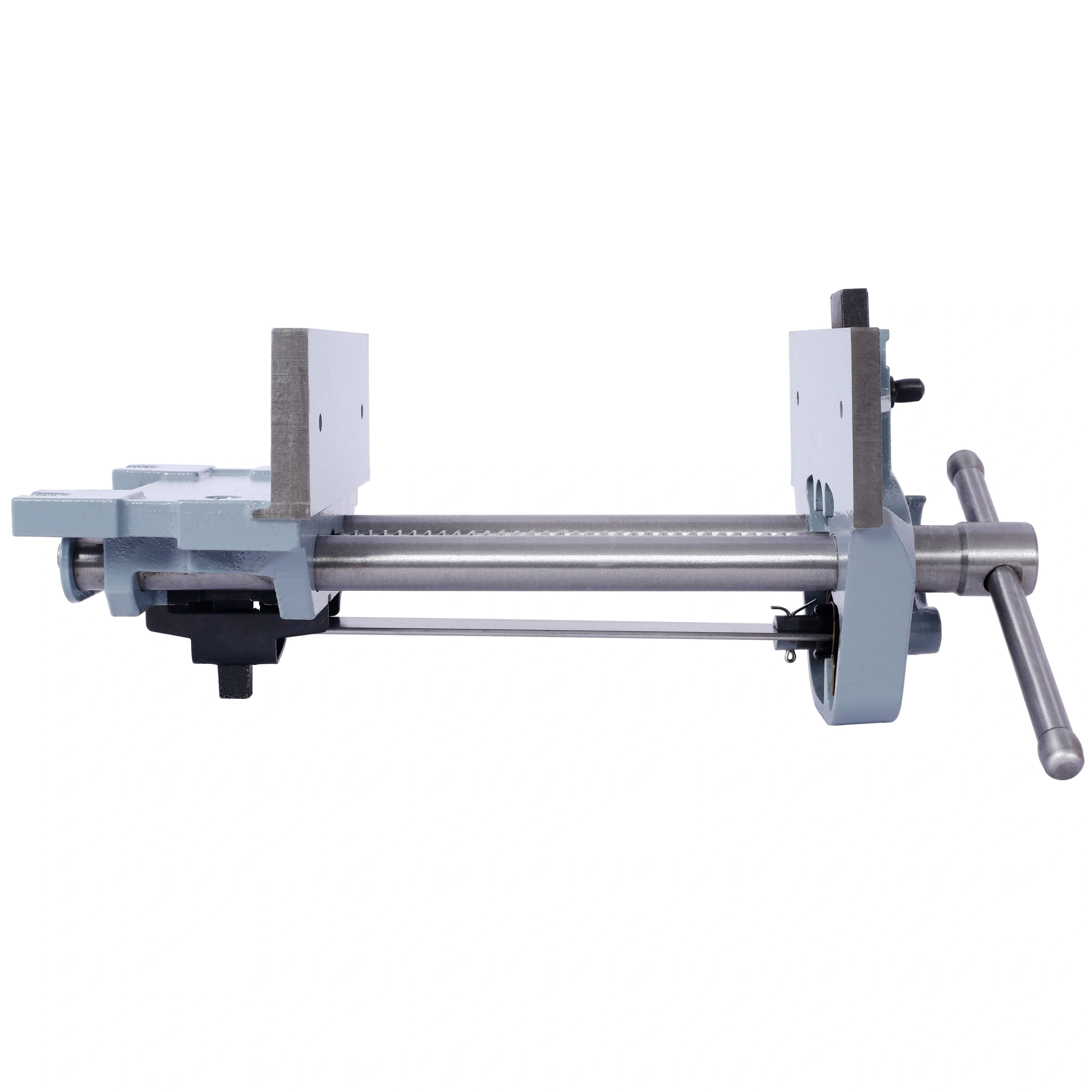 60 Inch Workbench with 4 Drawers, Wooden Workstation for Garage & Workshop, Heavy Duty Cast Iron Vise 7" Jaw, Gray view 14