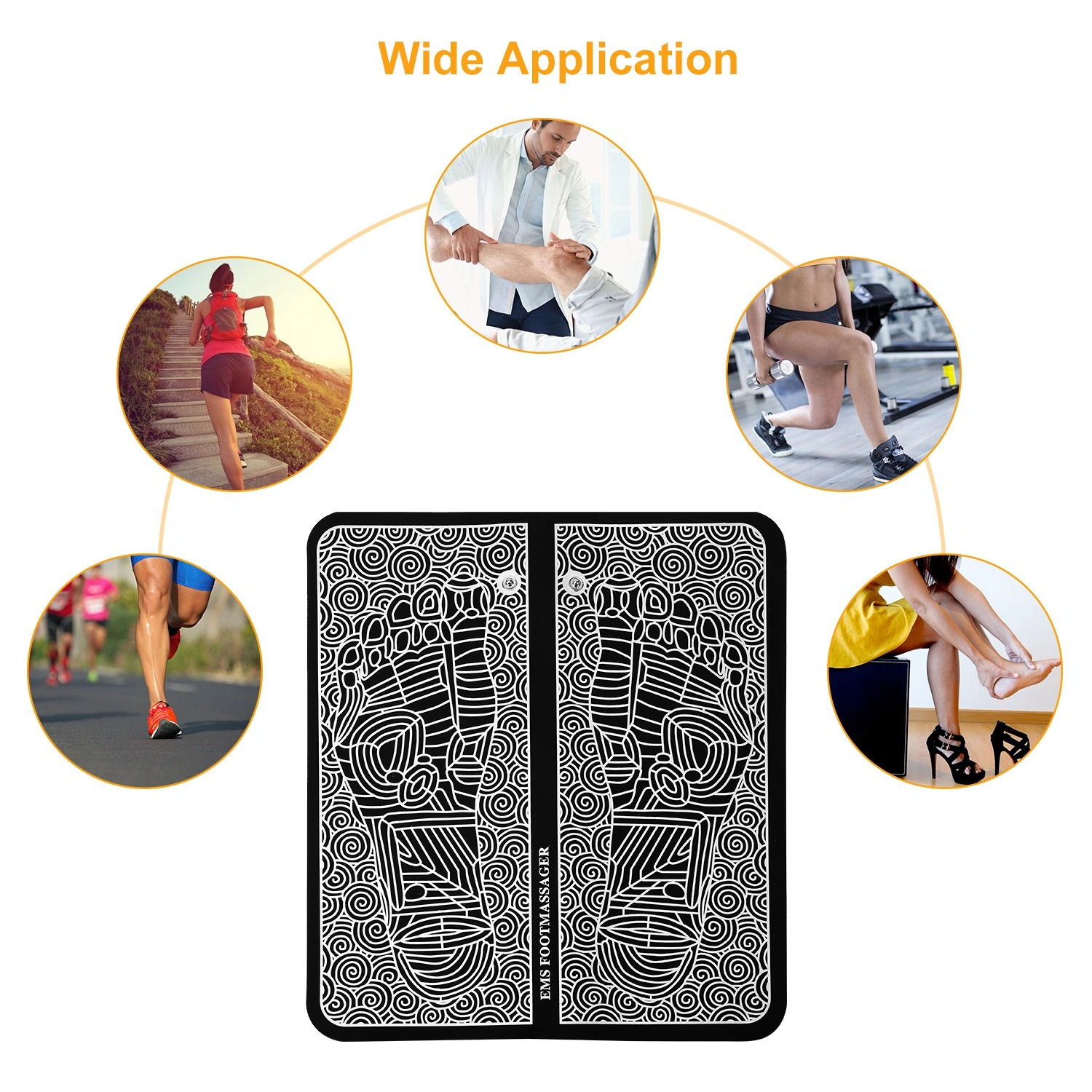 EMS Foot Massage Pad Electric Stimulator Rechargeable Muscle Pain Relief Massage Mat 6 Modes 9 Intensity Levels Leg Reshaping view 3