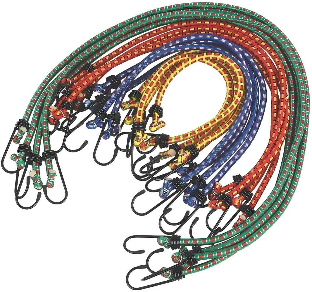 12Pcs Heavy Duty Bungee Cords, Military Elastic Straps & Shock Cables with Hooks, Tough Bungee Rope for Outdoor & Utility Use