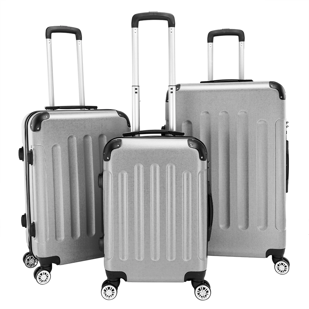 3 Piece Lightweight ABS Carry-on Suitcase Set, 4 Spinner Wheel Hand Luggage Trolley Case