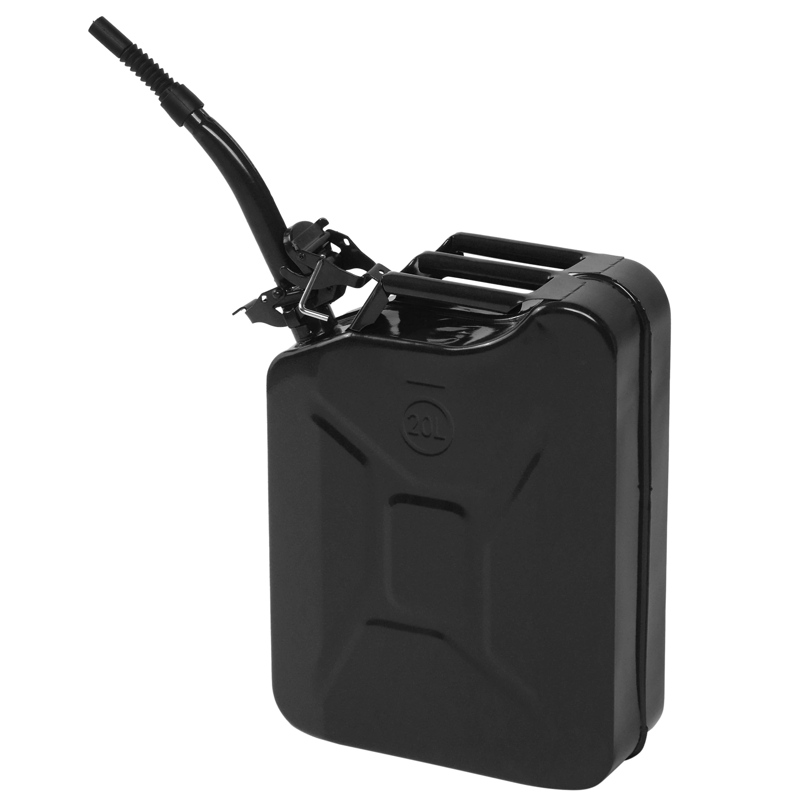 1-Piece 20L Black Steel Oil Drum, 0.6mm Iron Pour Pipe, Heavy Duty Fuel Storage Can view 2