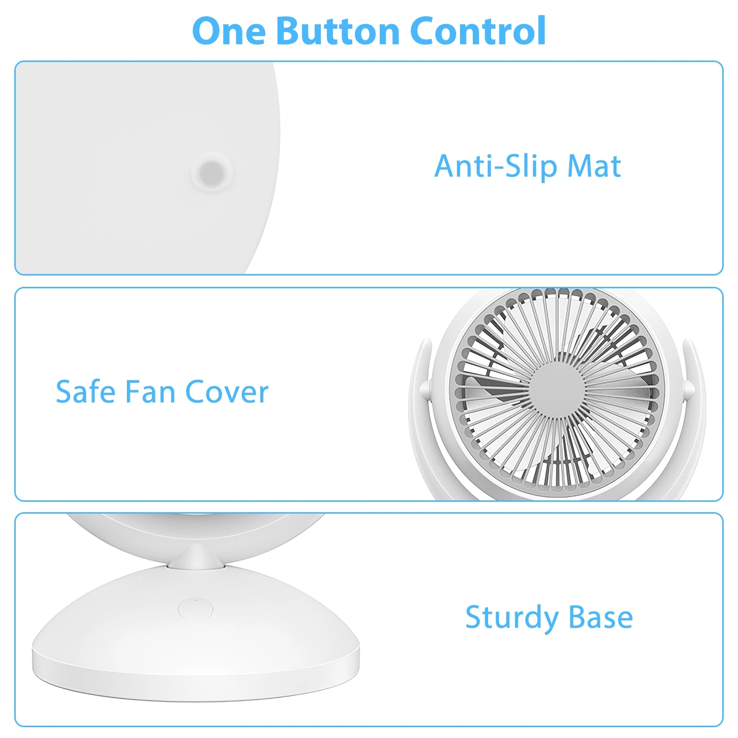 Air Circulator Desk Fan Portable Rechargeable Oscillating with 4 Speeds 360 Tilt Quiet 40dB for Home Office Bedroom view 5