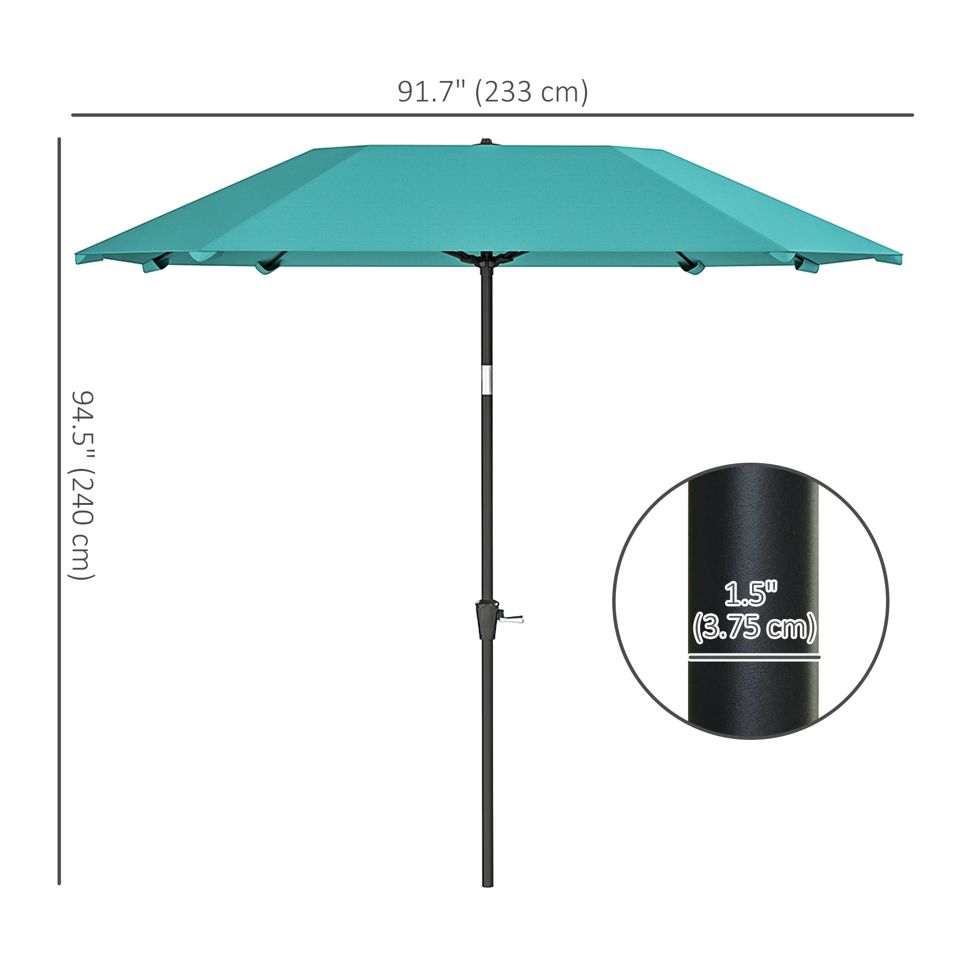 7FT Round Patio Umbrella, Outdoor Solar Panel Umbrella with LED Lights, Waterproof Cantilever Umbrella view 3
