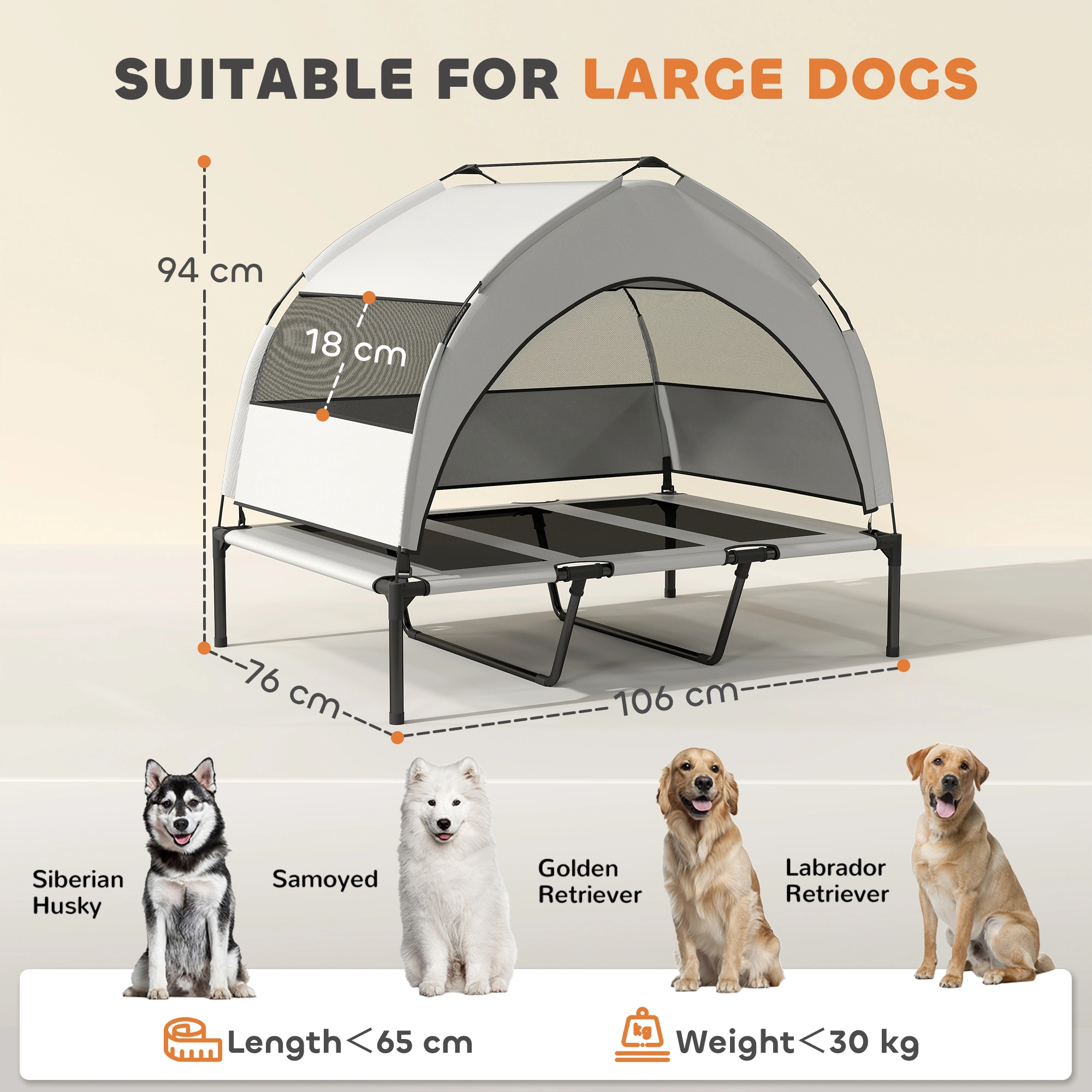 Elevated Dog House - Wooden Outdoor Pet Shelter, Large Size, Waterproof Roof, Ventilated Design, Suitable for All Breeds view 4