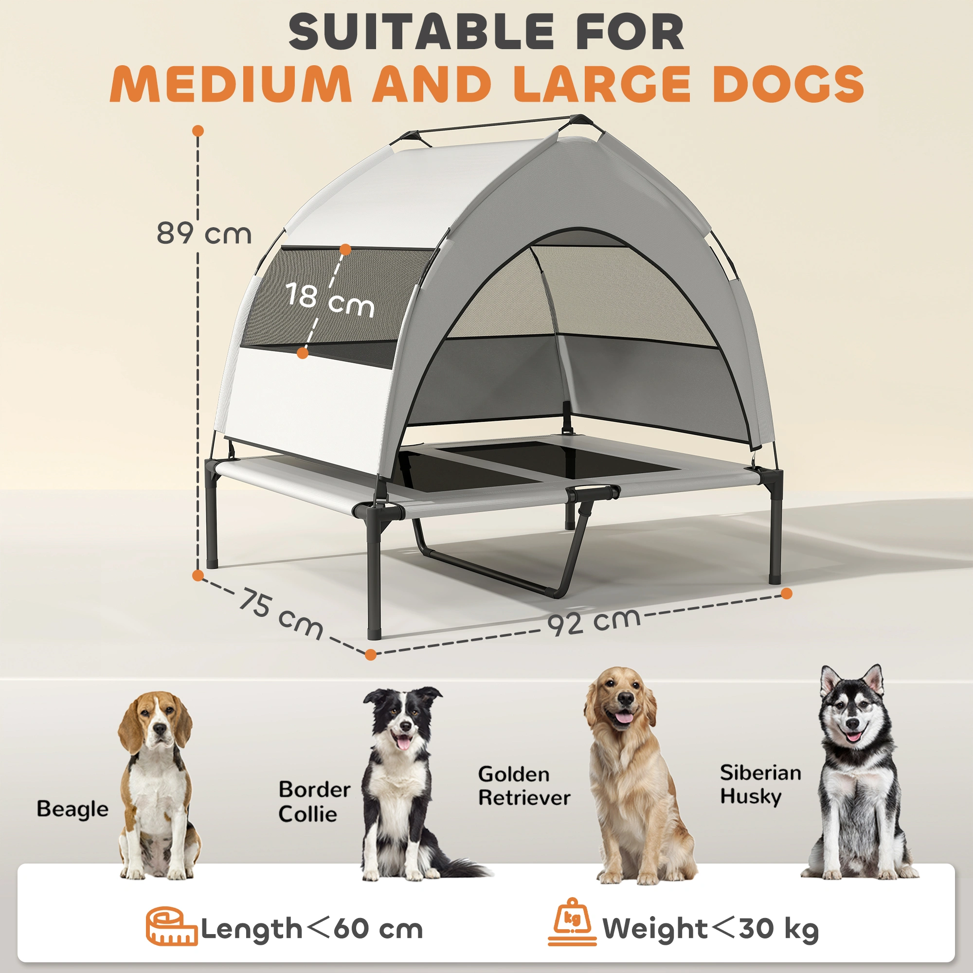 Elevated Dog House - Wooden Outdoor Pet Shelter, Large Size, Waterproof Roof, Ventilated Design, Suitable for All Breeds view 5
