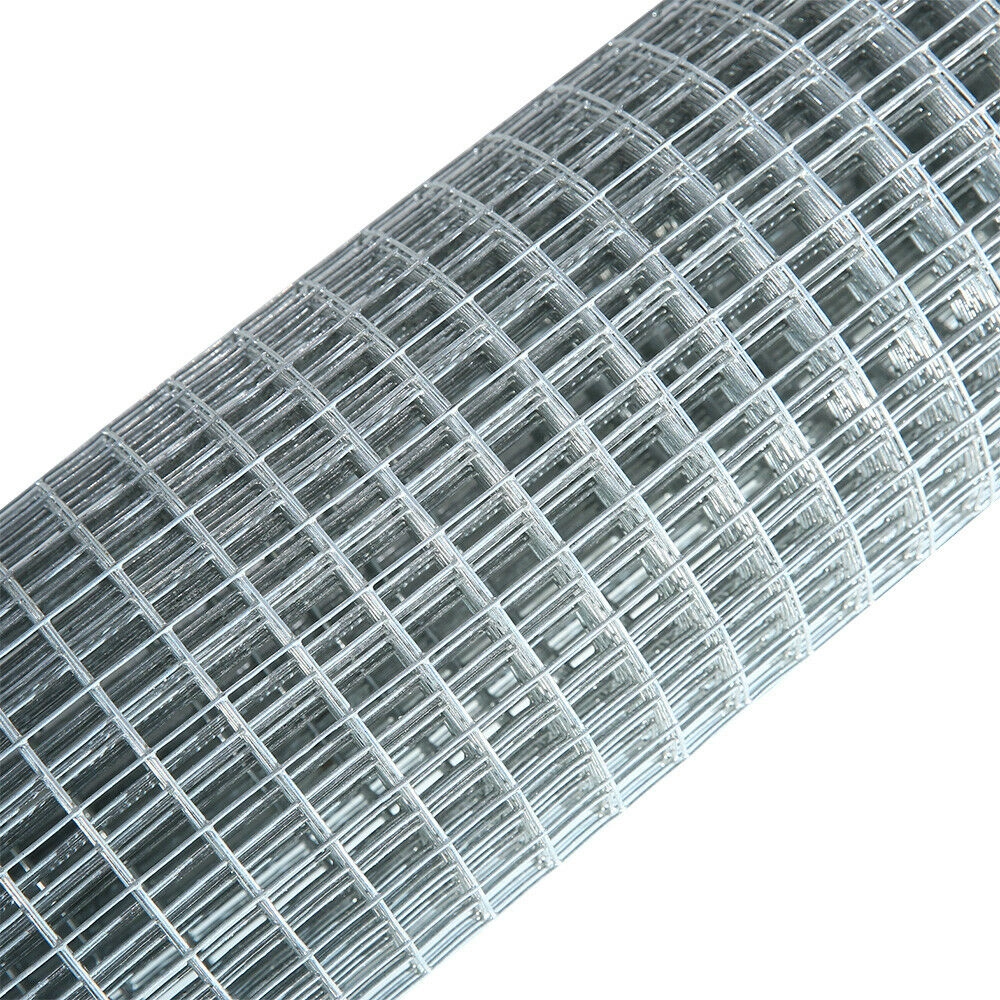 24"x6m Galvanized Welded Wire Mesh Fence Roll 1"x1" - Silver Chicken Rabbit Poultry Enclosure