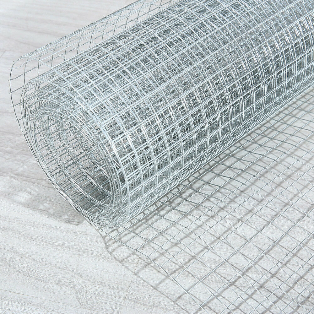 24"x6m Galvanized Welded Wire Mesh Fence Roll 1"x1" - Silver Chicken Rabbit Poultry Enclosure view 3