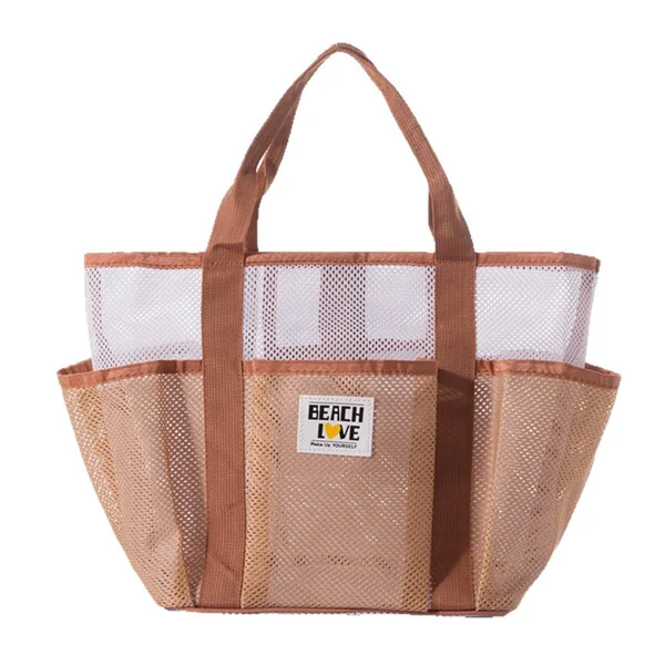 Yellow Summer Pool Beach Handbag Quick drying Mesh Storage Bag