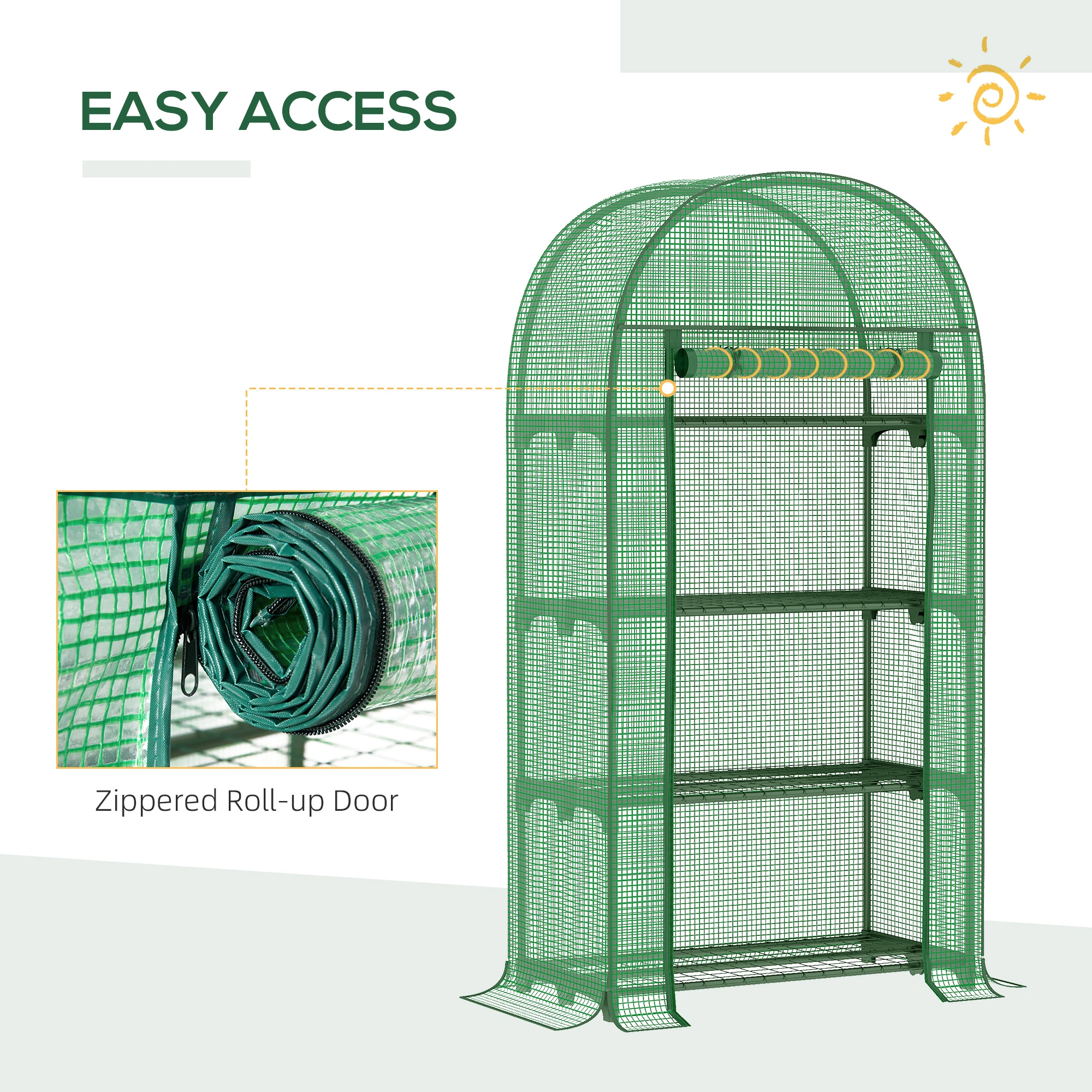 Mini Walk-in Greenhouse, Portable Garden Growing Tent, Weather Resistant Green House Cover view 2