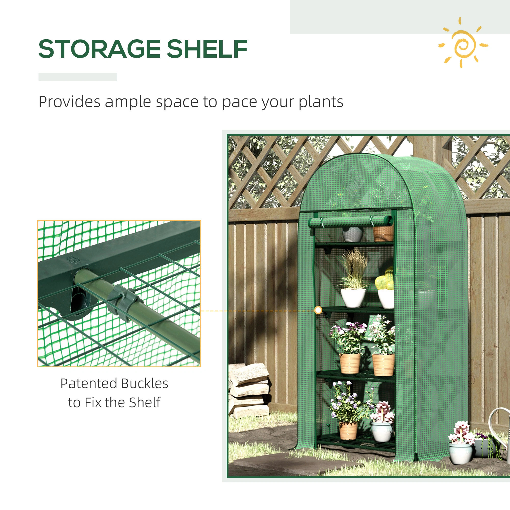 Mini Walk-in Greenhouse, Portable Garden Growing Tent, Weather Resistant Green House Cover view 3