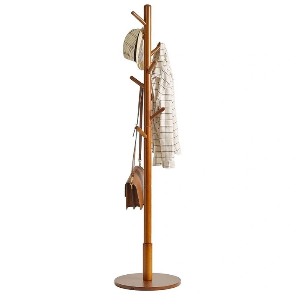 Wooden Coat Stand Tree with 8 Hooks, Hallway Clothes Rack for Jackets, Hats, Coats & Bags view 4