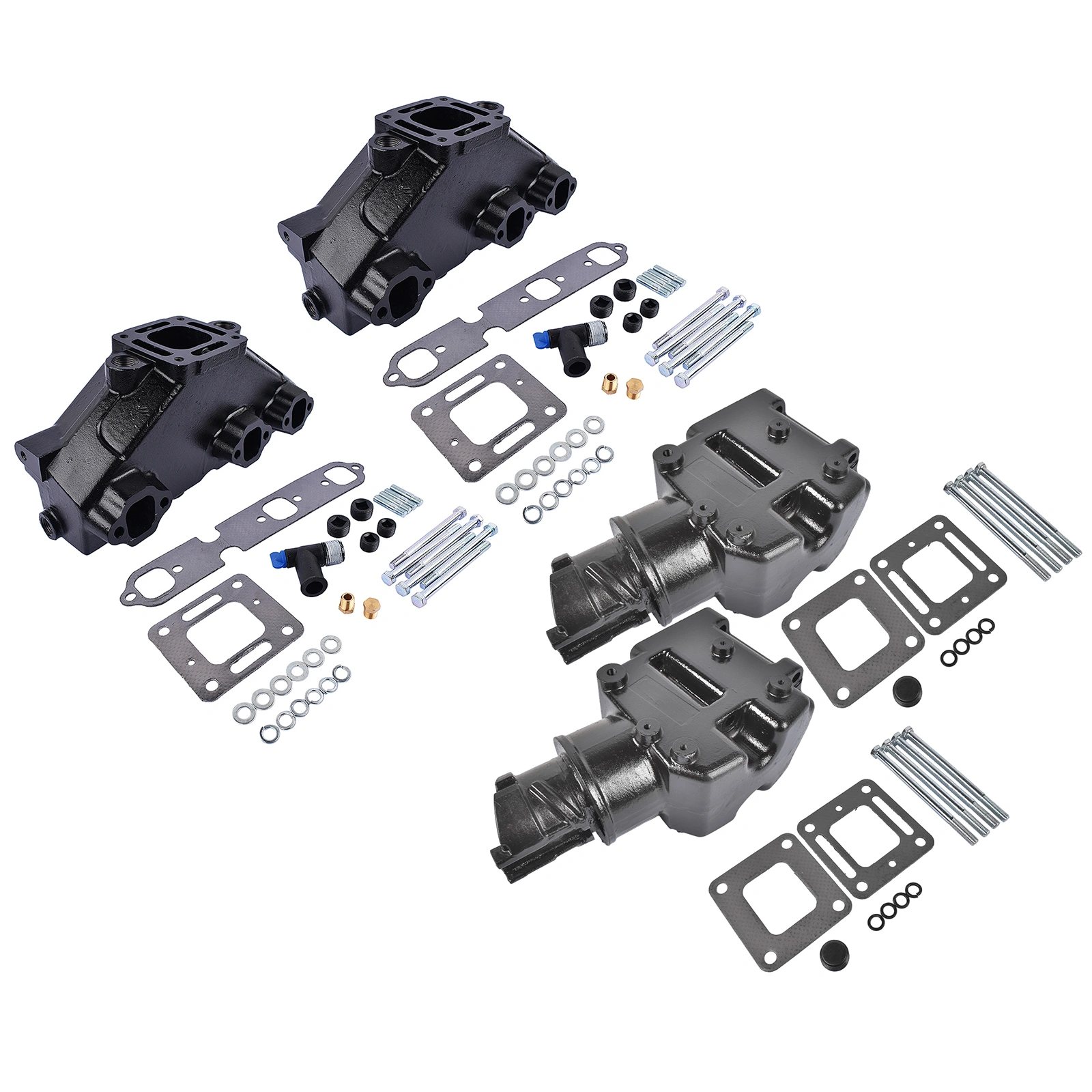 4x Manifold Riser Combo Kit Fit for MerCruiser 85-02 MerCruiser 175 44354A13 99746A8
