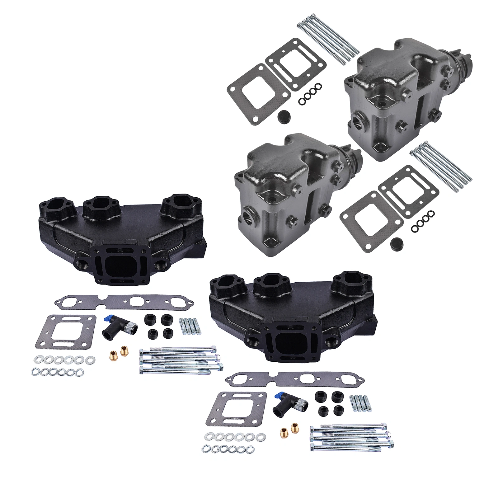4x Manifold Riser Combo Kit Fit for MerCruiser 85-02 MerCruiser 175 44354A13 99746A8 view 3