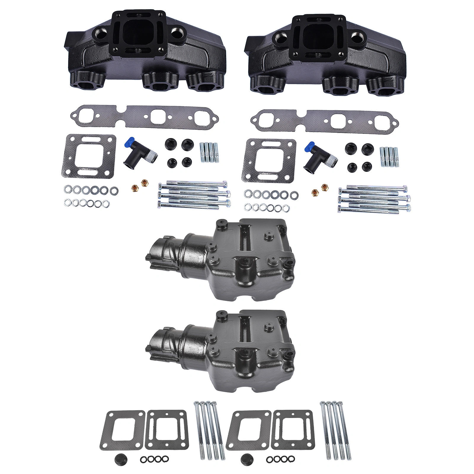 4x Manifold Riser Combo Kit Fit for MerCruiser 85-02 MerCruiser 175 44354A13 99746A8 view 4