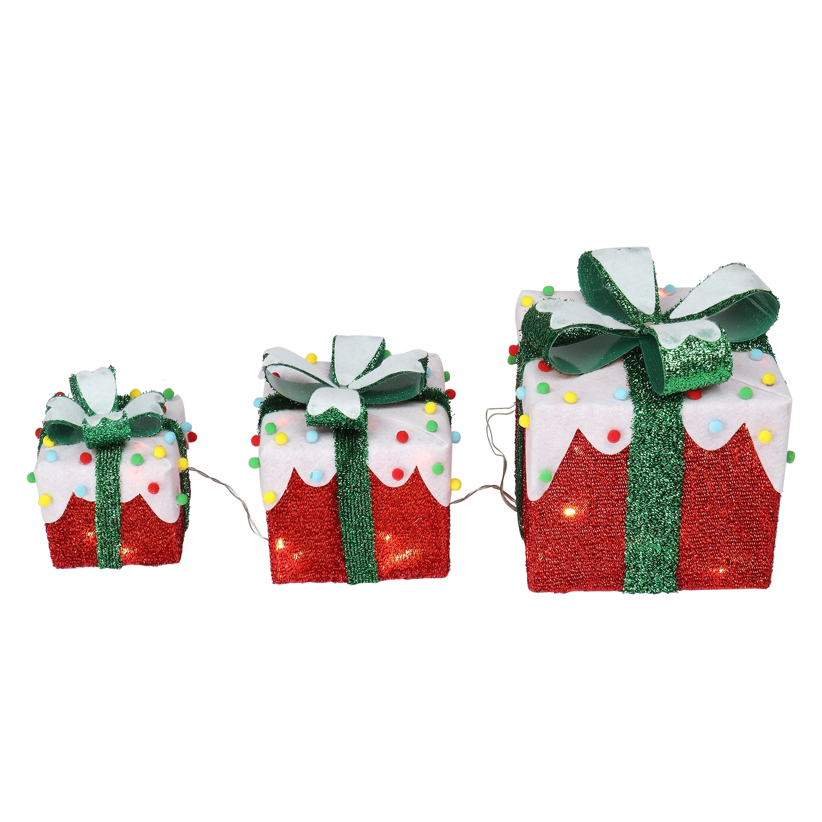 3 Pack Iceberg Effect Cotton Ball String Lights, 60 LED Colorful Garden Decoration, Battery Operated (Batteries Not Included)