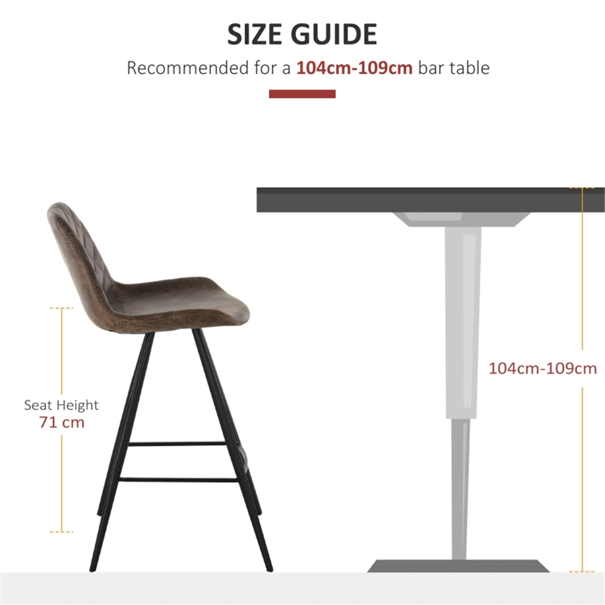 Ergonomic Bar Stool Set of 2,Height-Adjustable Dining Chair,Commercial Grade Office Chair,Metal Leg,Synthetic Leather Seat,Contemporary Black view 2
