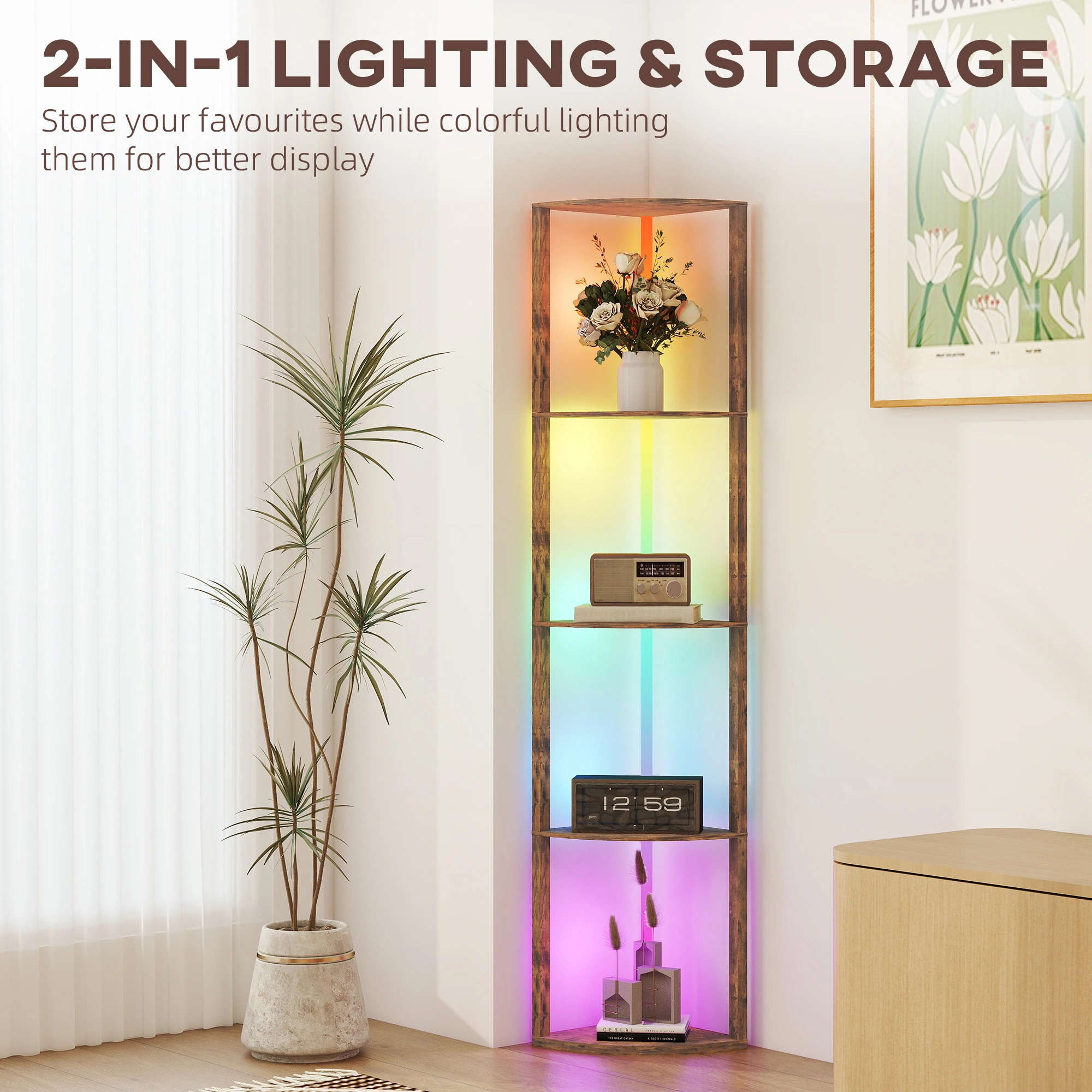 Modern Floor Lamp with LED Light, 3-Way Touch Control, 360° Rotatable Head, Standing Lamp for Living Room, Bedroom, Office