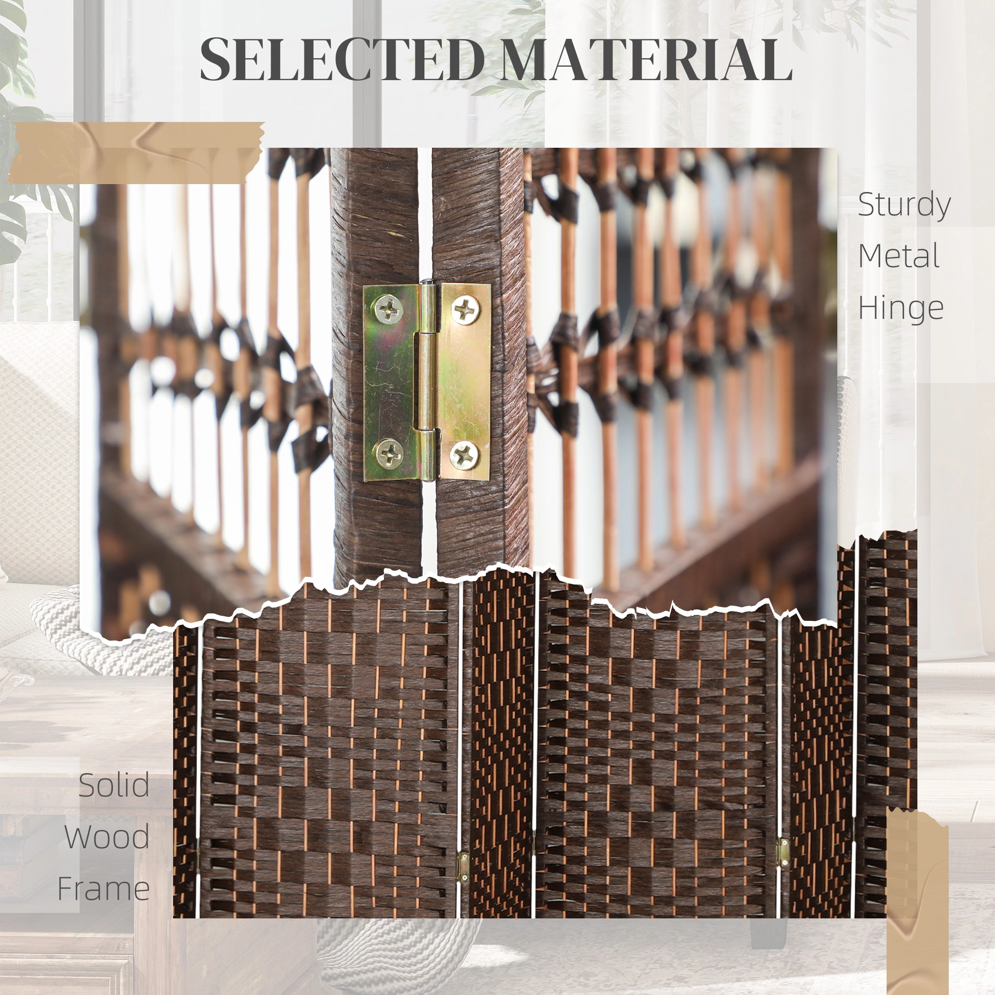 8 Panel Folding Room Divider Privacy Screen, Freestanding Room Divider for Home & Office Space Partition view 7