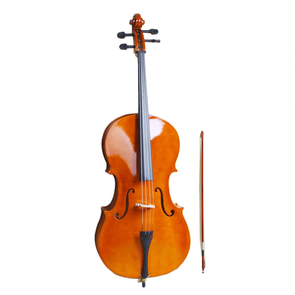 4/4 Full Size Cello Kit - Natural Wood Finish - Includes Cello Bag, Bow, Rosin & Bridge - Traditional Classical Instrument (138 characters)