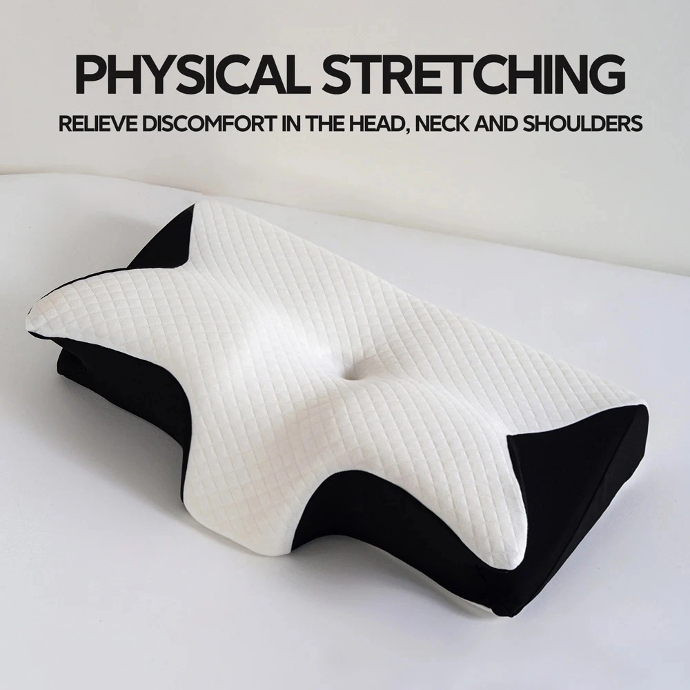 NEW Horn Butterfly Memory Foam Neck Pillow - Ergonomic Cervical Support Slow Rebound Sleep Cushion view 2