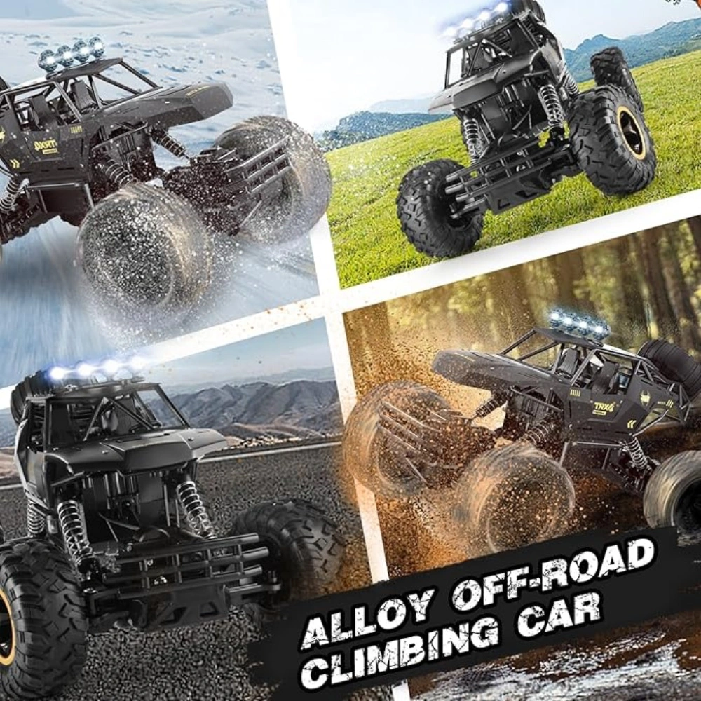 1:12 Rock Crawler 4WD Rechargeable RC Truck Metal Shell LED Headlights Remote Control Off Road view 3