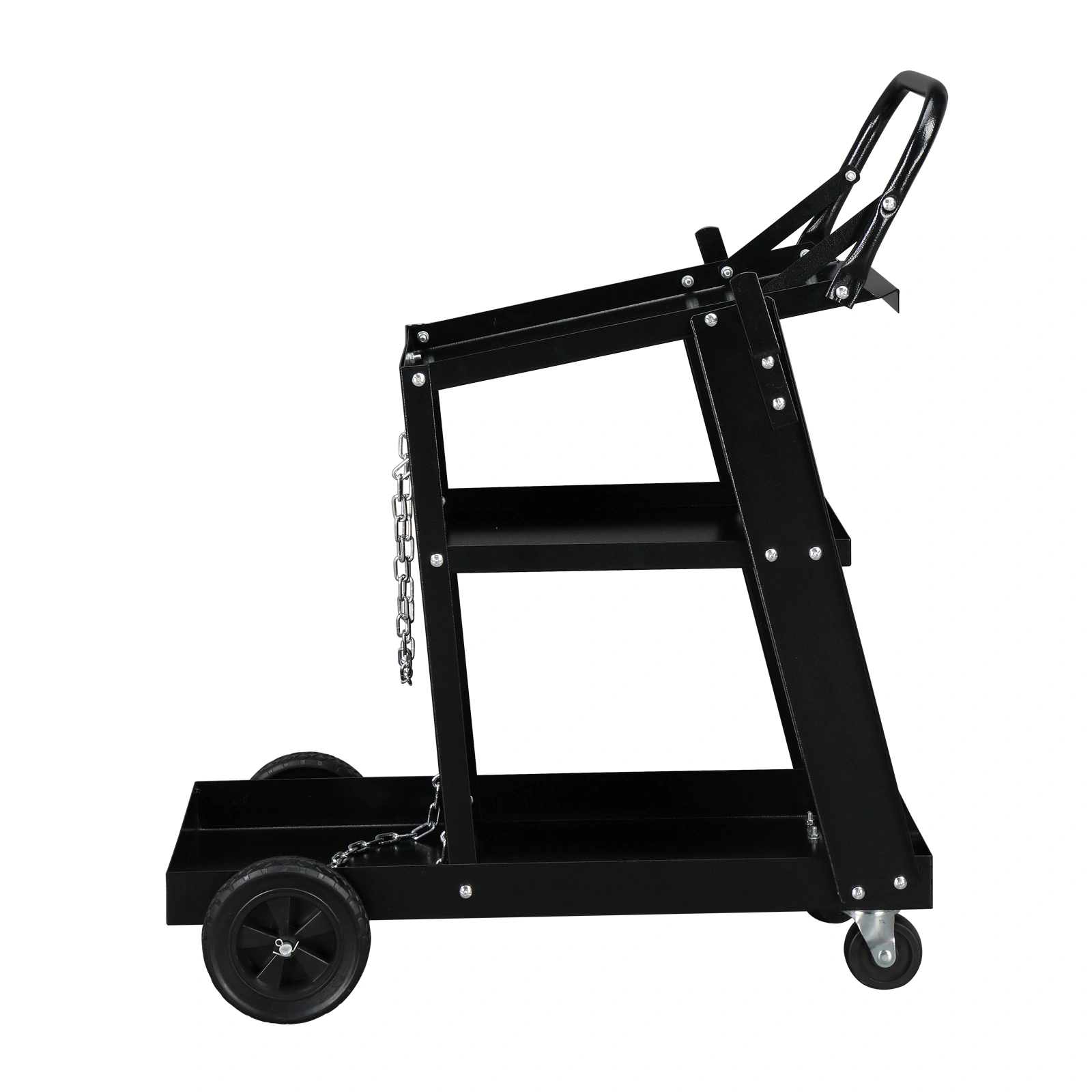 Professional Welding Cart for Plasma Cutting Machine with Open Storage Black view 2