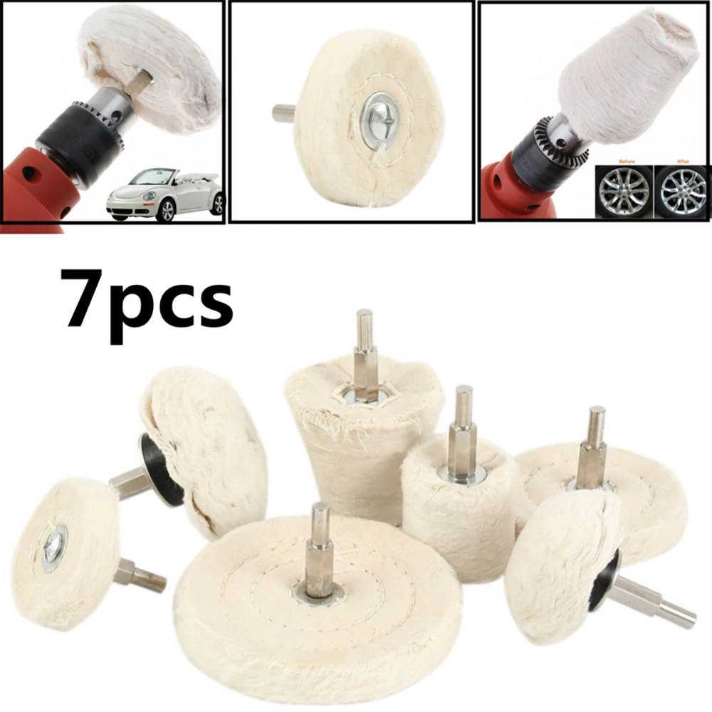 7Pcs Polishing Buffing Pads Mop Wheel Buffer Pad Drill Kit for Car Polisher