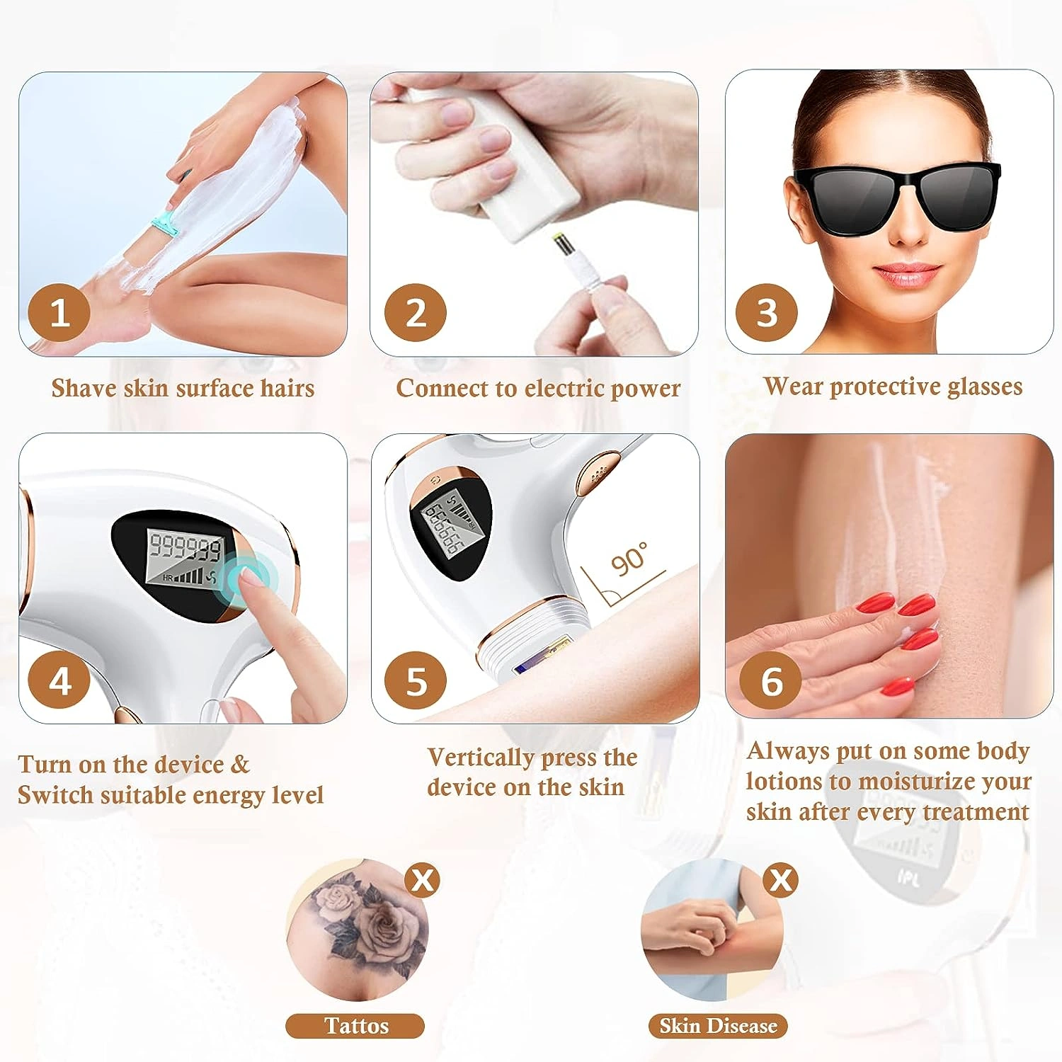 REDFMG IPL Hair Removal Device for Women, Ice Cooling Painless Permanent Hair Remover for Body & Face, Hair Reduction view 3