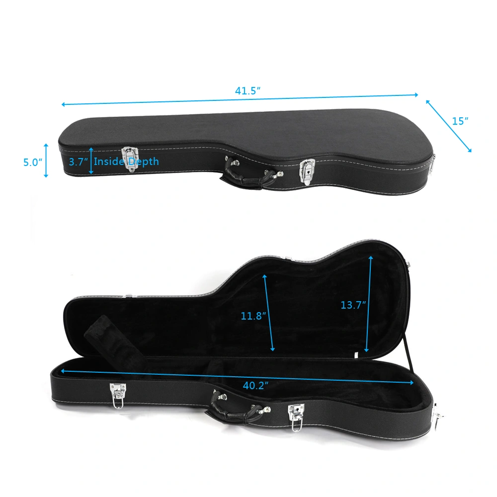 ST High Grade Electric Guitar Hard Case Microgroove Flat Surface Straight Flange Black view 15