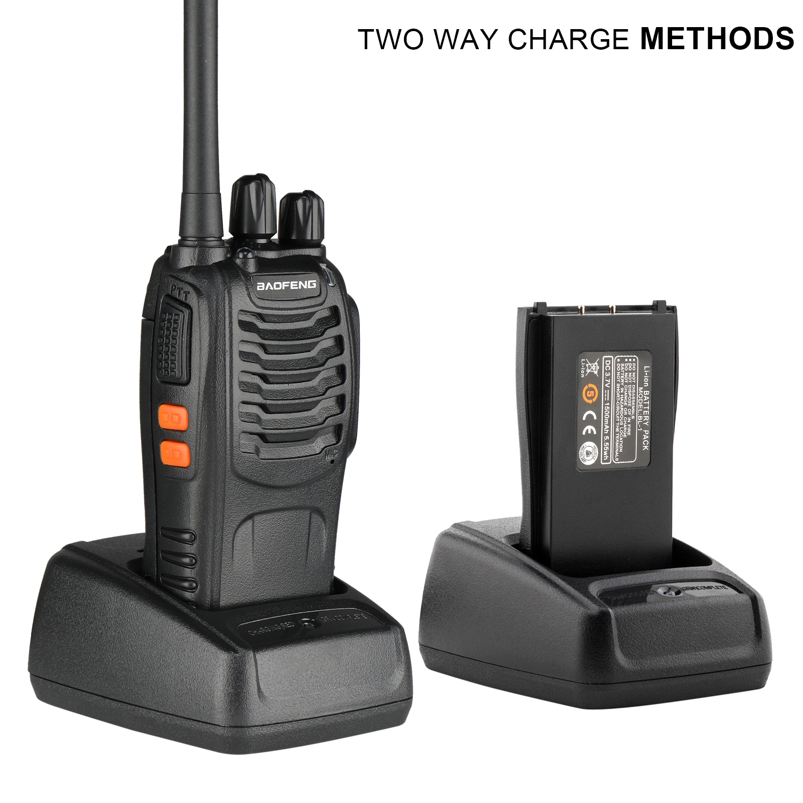 BF-88E 1500mAh Ultra-long Standby Walkie-talkie EU Standard Black view 29