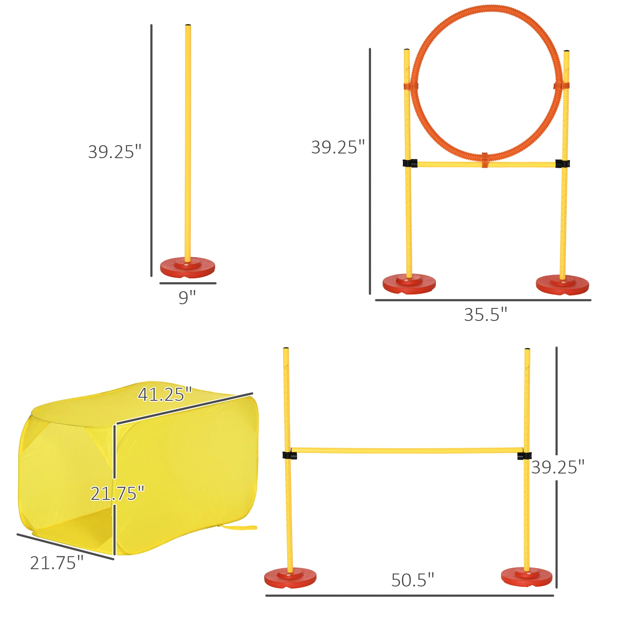 Dog Agility Training Equipment Set - Jump Hurdles, Tunnel & Cones for Outdoor Puppy & Large Dog Obstacle Course Exercise Workout Gear view 2