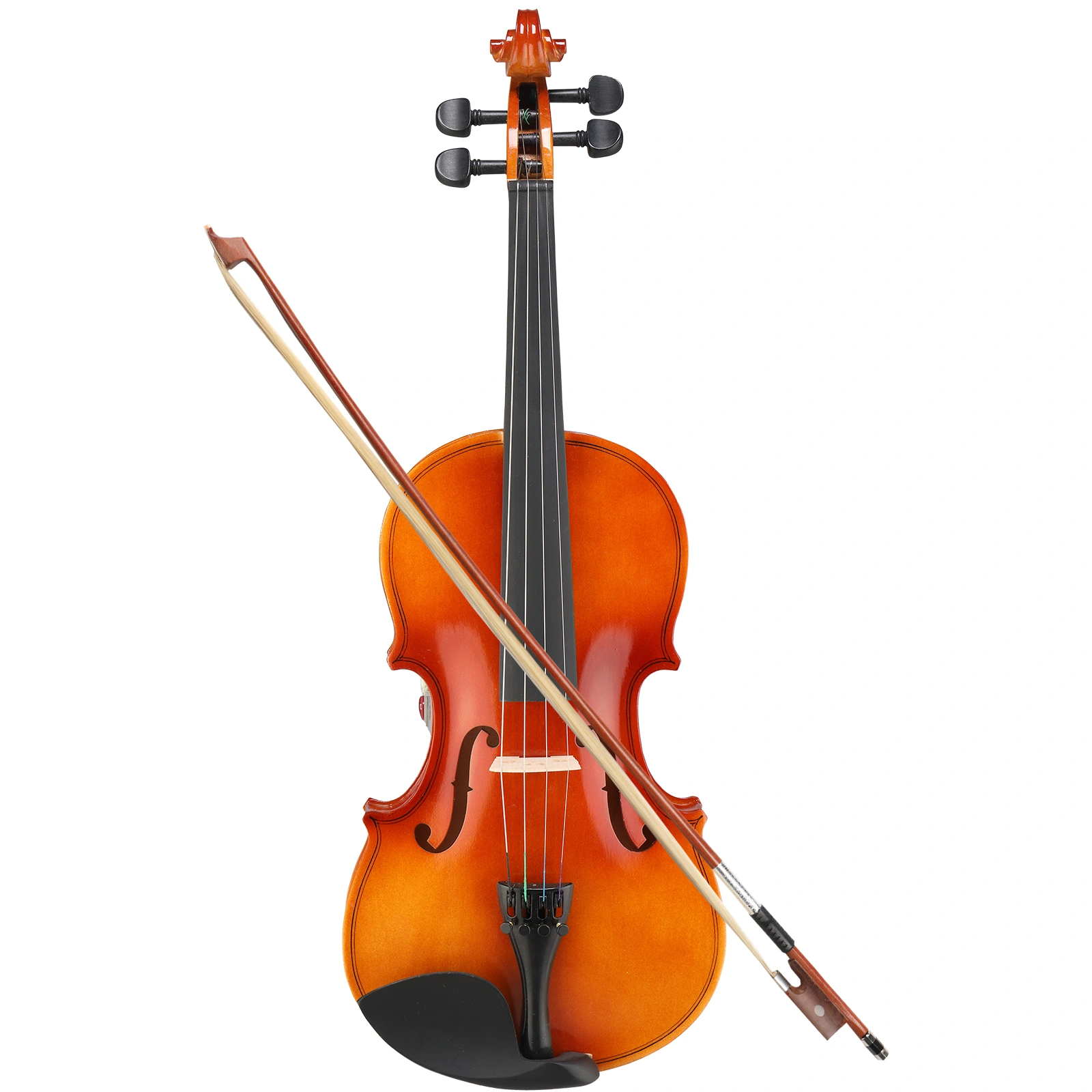 GV100 1/4 Size Acoustic Violin Complete Bundle with Hard Case, Bow, Rosin, Strings, Tuner & Shoulder Rest - Natural view 2