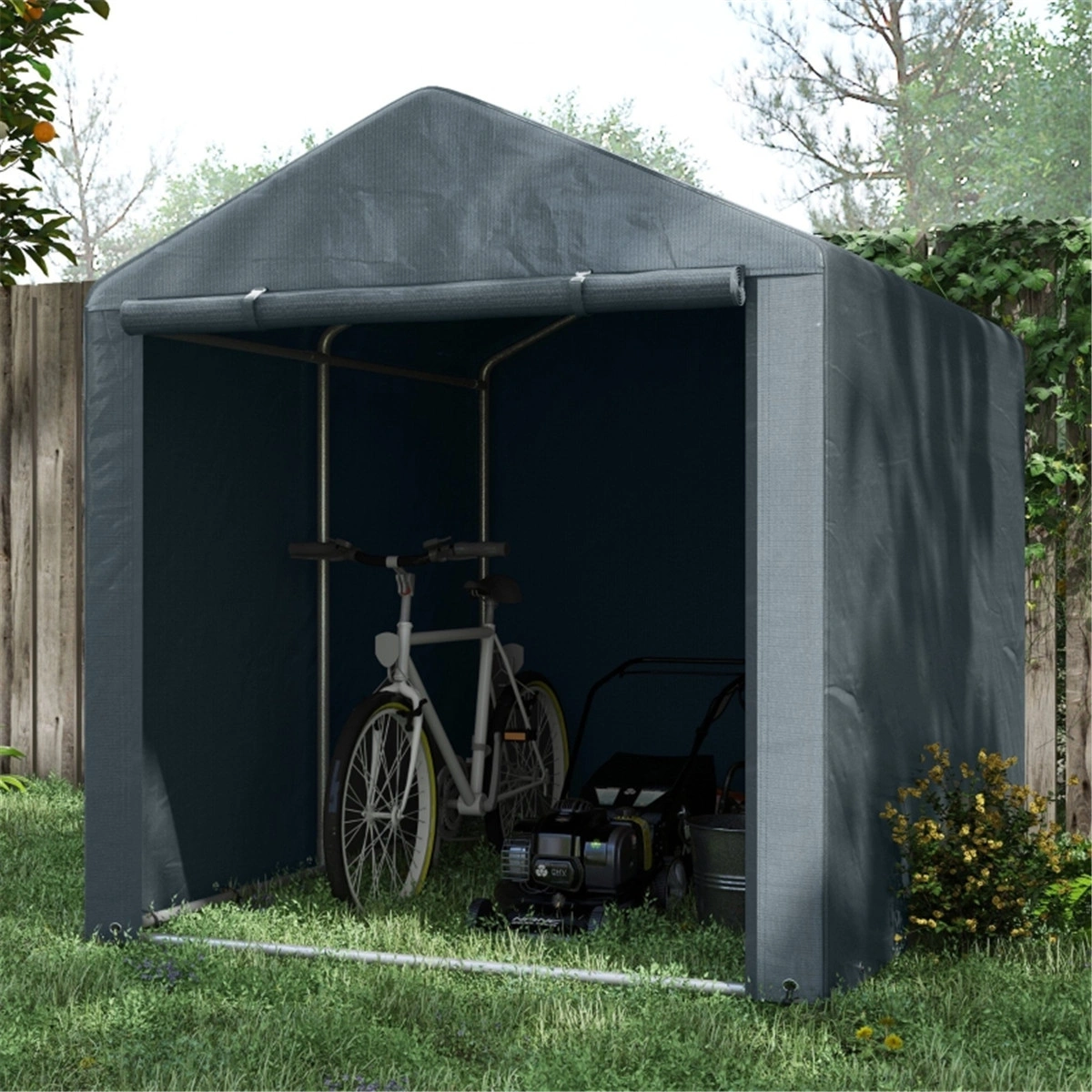 Garden Storage Shed Tent, Heavy Duty Waterproof Outdoor Gear Shelter with Frame