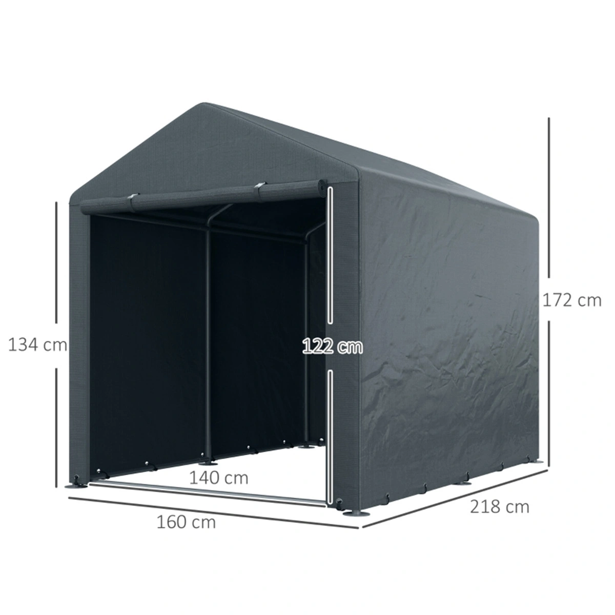 Garden Storage Shed Tent, Heavy Duty Waterproof Outdoor Gear Shelter with Frame view 2