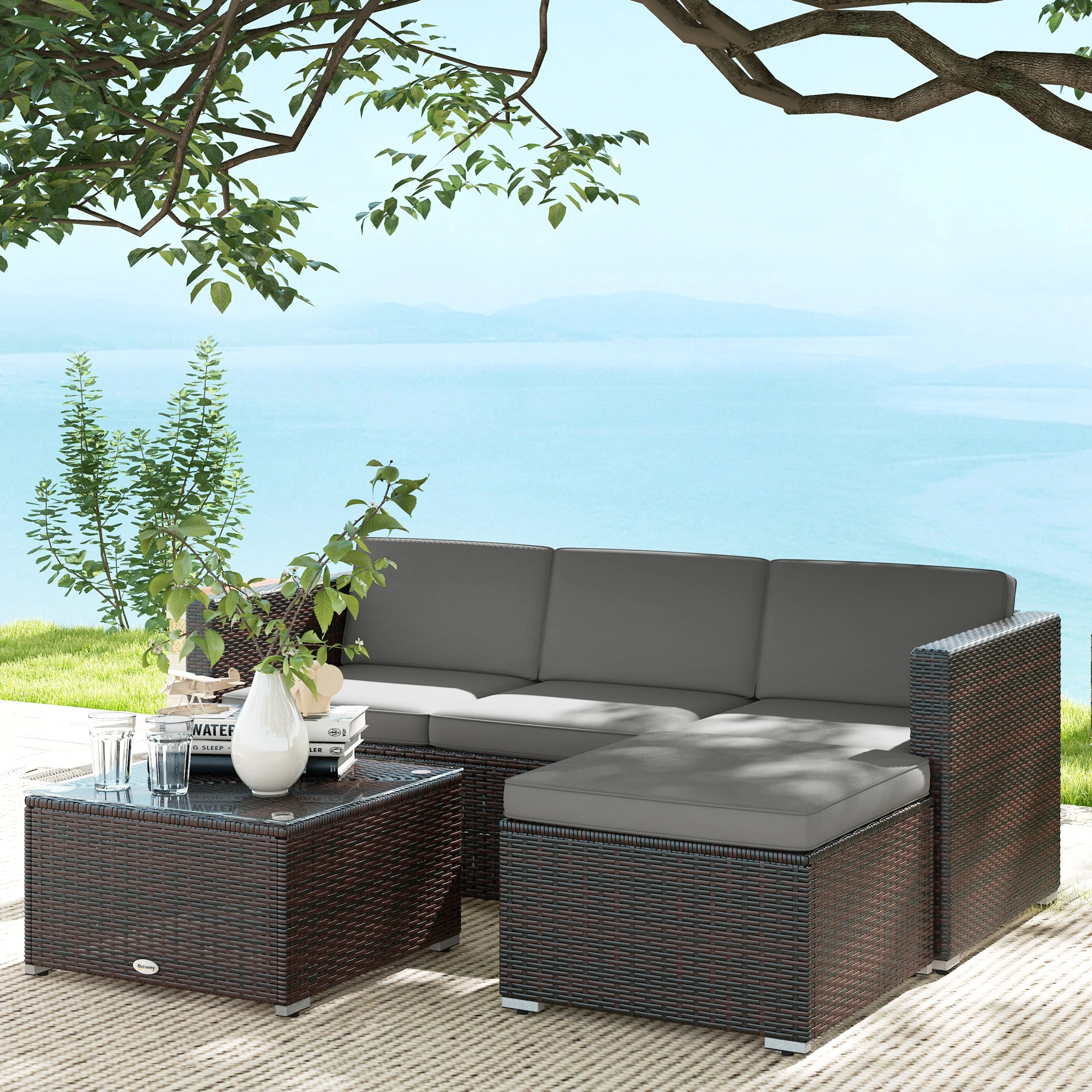 Premium Patio Furniture Set - Outdoor Garden Seating with Cushions, Weather-Resistant Wicker Rattan, Modern Design for Deck & Poolside