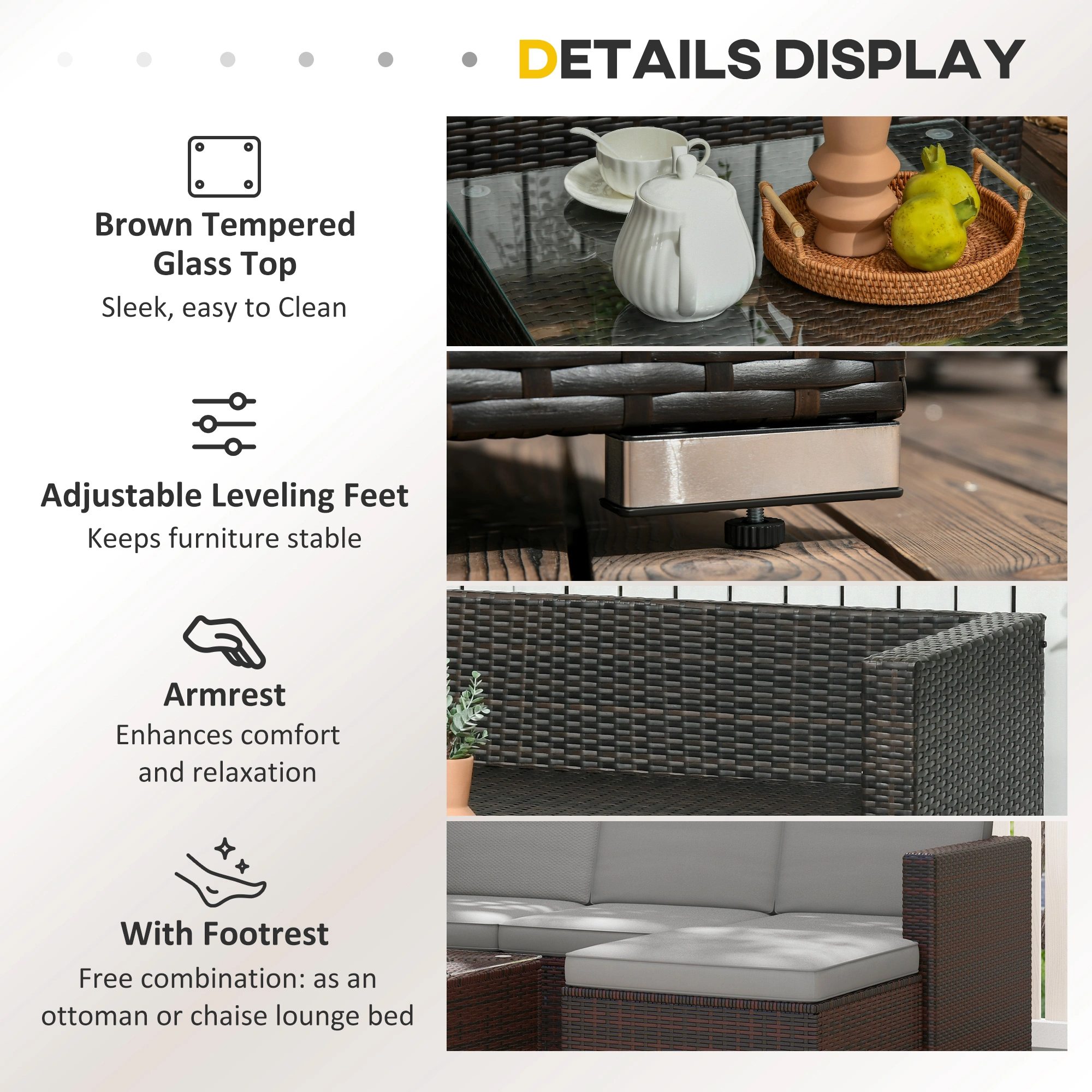 Premium Patio Furniture Set - Outdoor Garden Seating with Cushions, Weather-Resistant Wicker Rattan, Modern Design for Deck & Poolside view 2