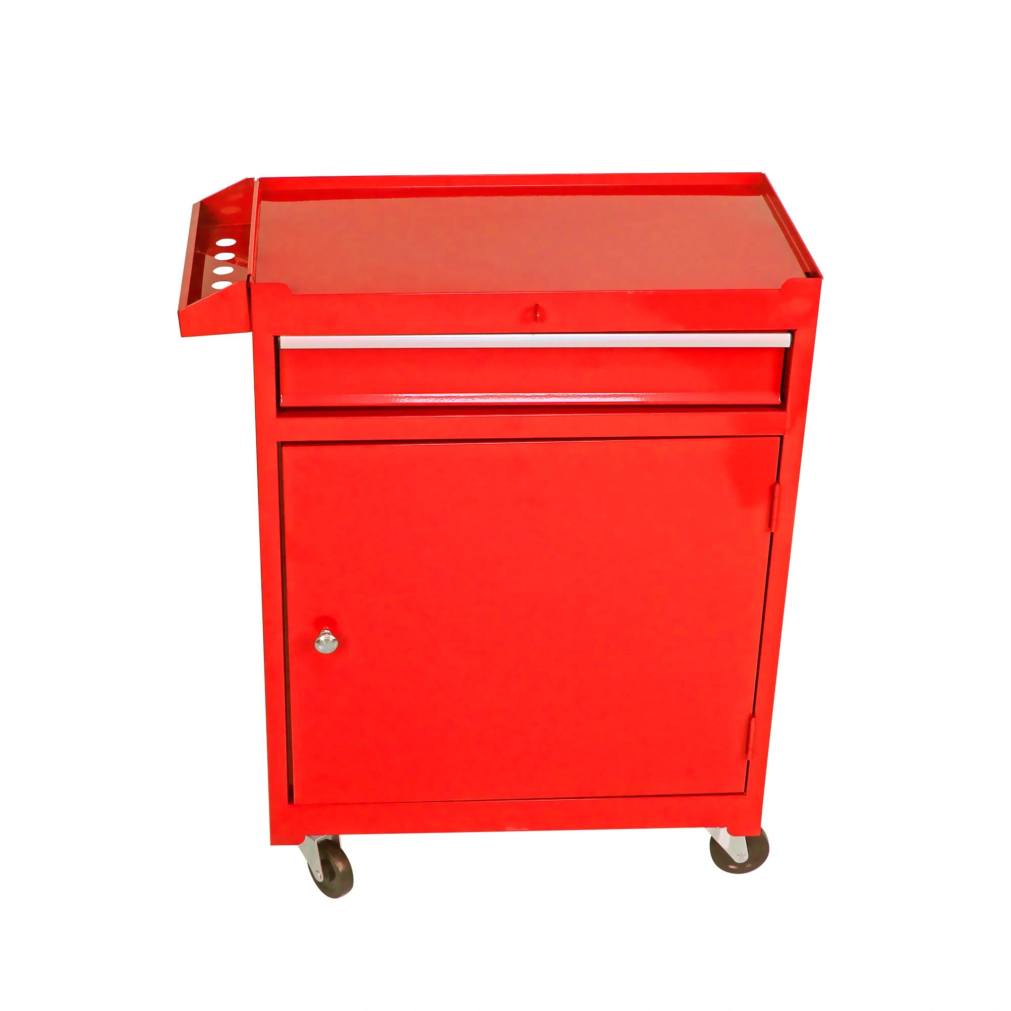Detachable 5 Drawer Tool Chest with Bottom Cabinet and One Adjustable Shelf--Red view 6